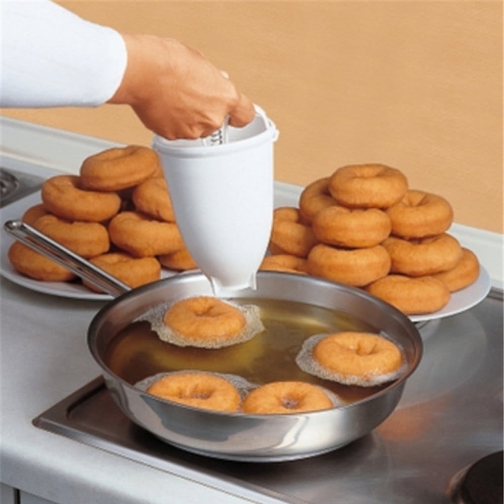 One hand Donut Maker, Manual Donut Maker, Plastic Doughnut Machine Mold, Biscuit Donut Maker, Donut-Depositor Made Waffle Dispenser Donut Kitchen Pastry Making Bake Ware Baking Tool, 3.54x.09' 3.54x.09