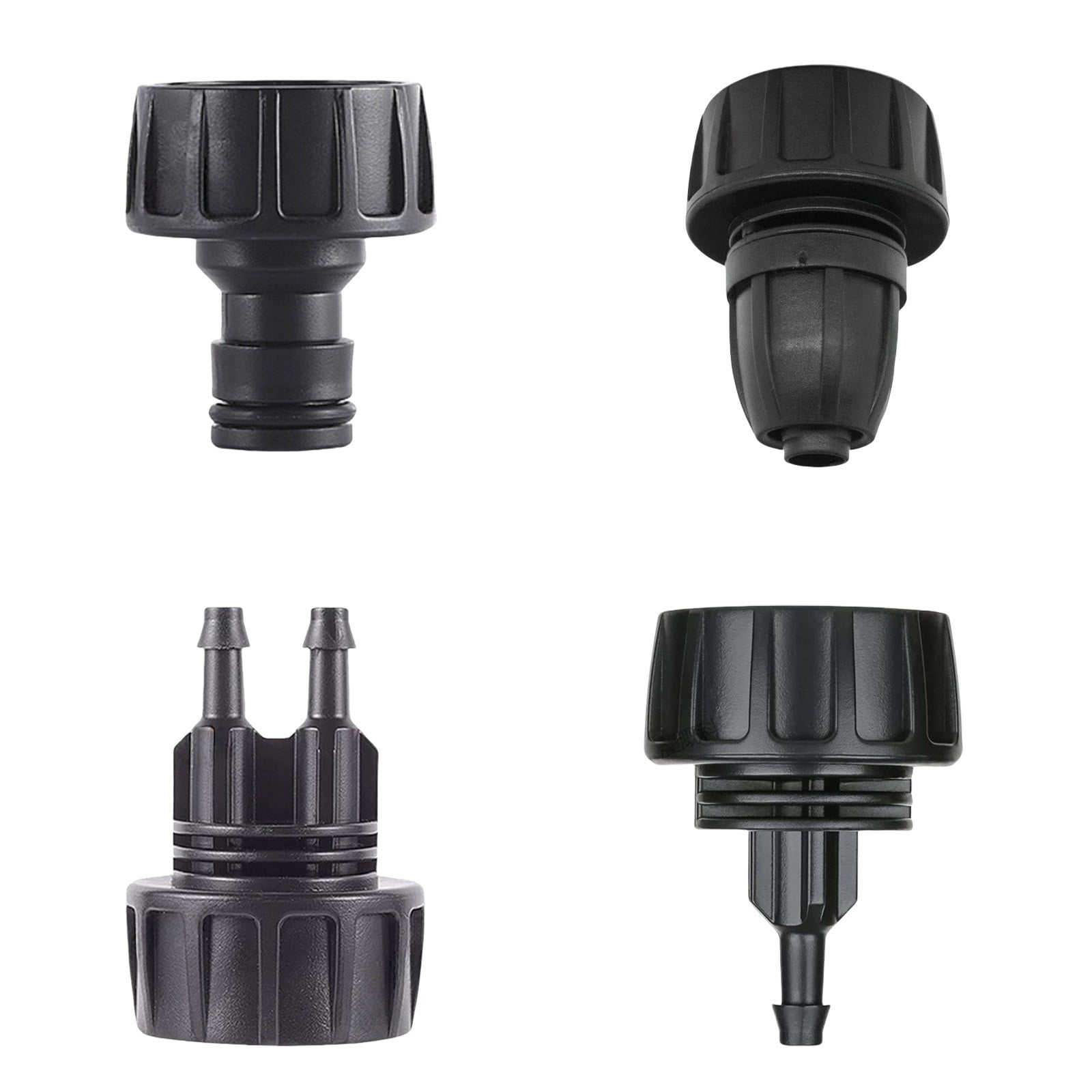 Drip Irrigation Hose Adapters, 1/4 Inch Drip Irrigation Tubing x 3/4 FHT Heavy Duty Swivel Garden Faucet Connectors with Lock Barbed for Drip Irrigation System, 1 Pcs, 1.81x1.33 1.85