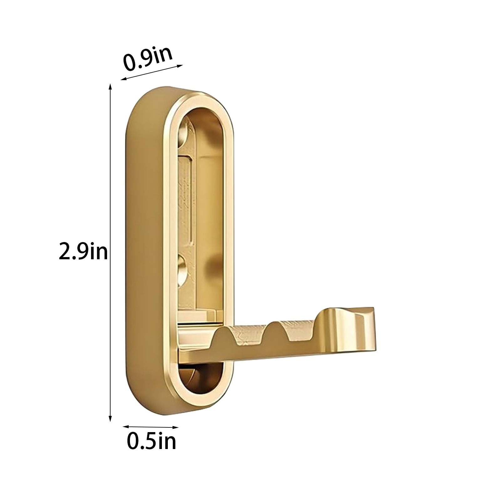 Folding Coat Hook, Heavy Duty Wall Hooks Made of Zinc Alloy, Foldable Gold Wall Hooks for Hanging Coats, Scarves, Hats, Bathrobes, Keys, Bags (Gold/1 Pcs) 2.9x0.9 2.9