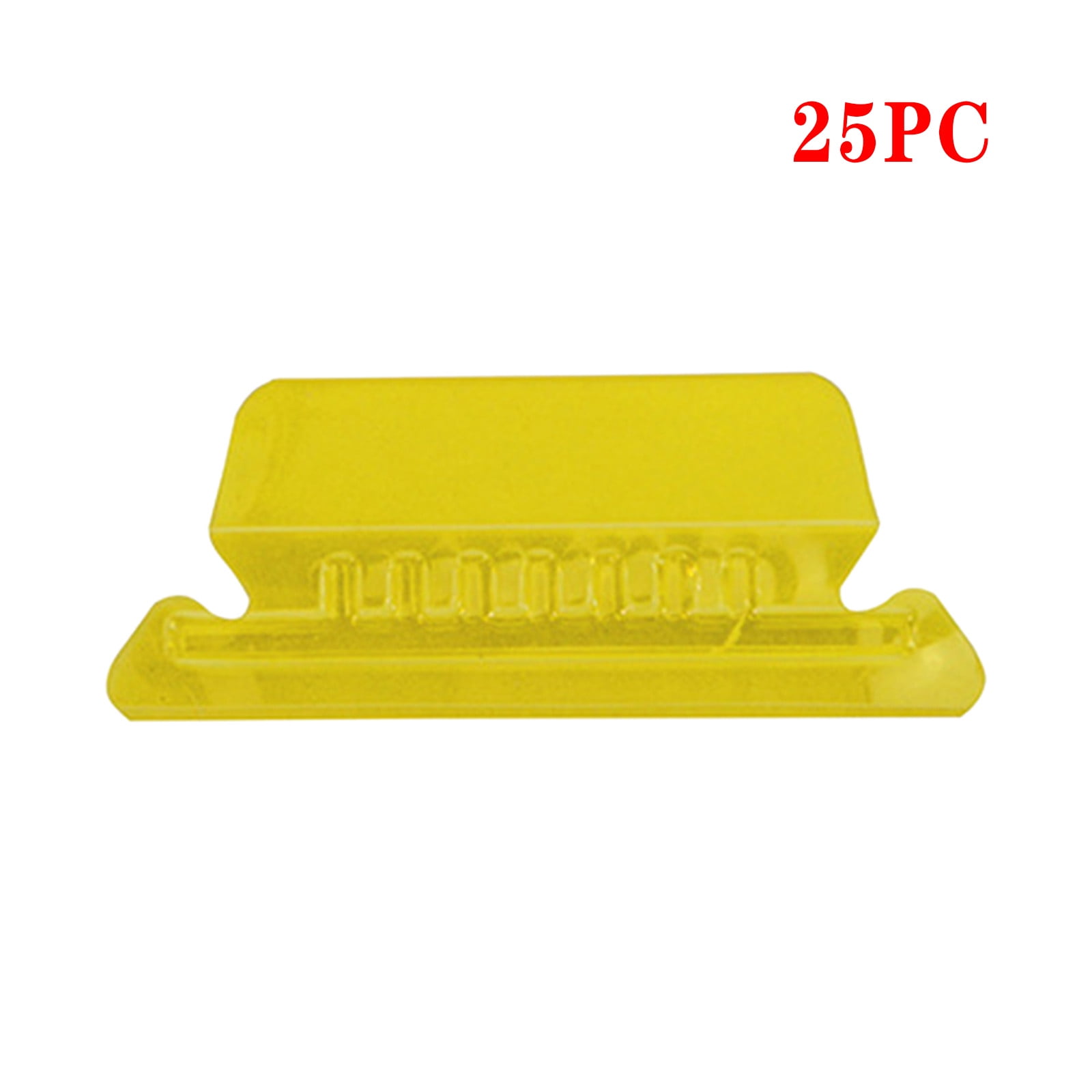 25Pieces 3 Inch Hanging File Folder Tabs and Inserts Large Clear Plastic Hanging Folder Tabs for Quick Identification,For Filing Cabinet Folders Labels Back to Supplies, 6 Colors (Yellow) Yellow - Image 2