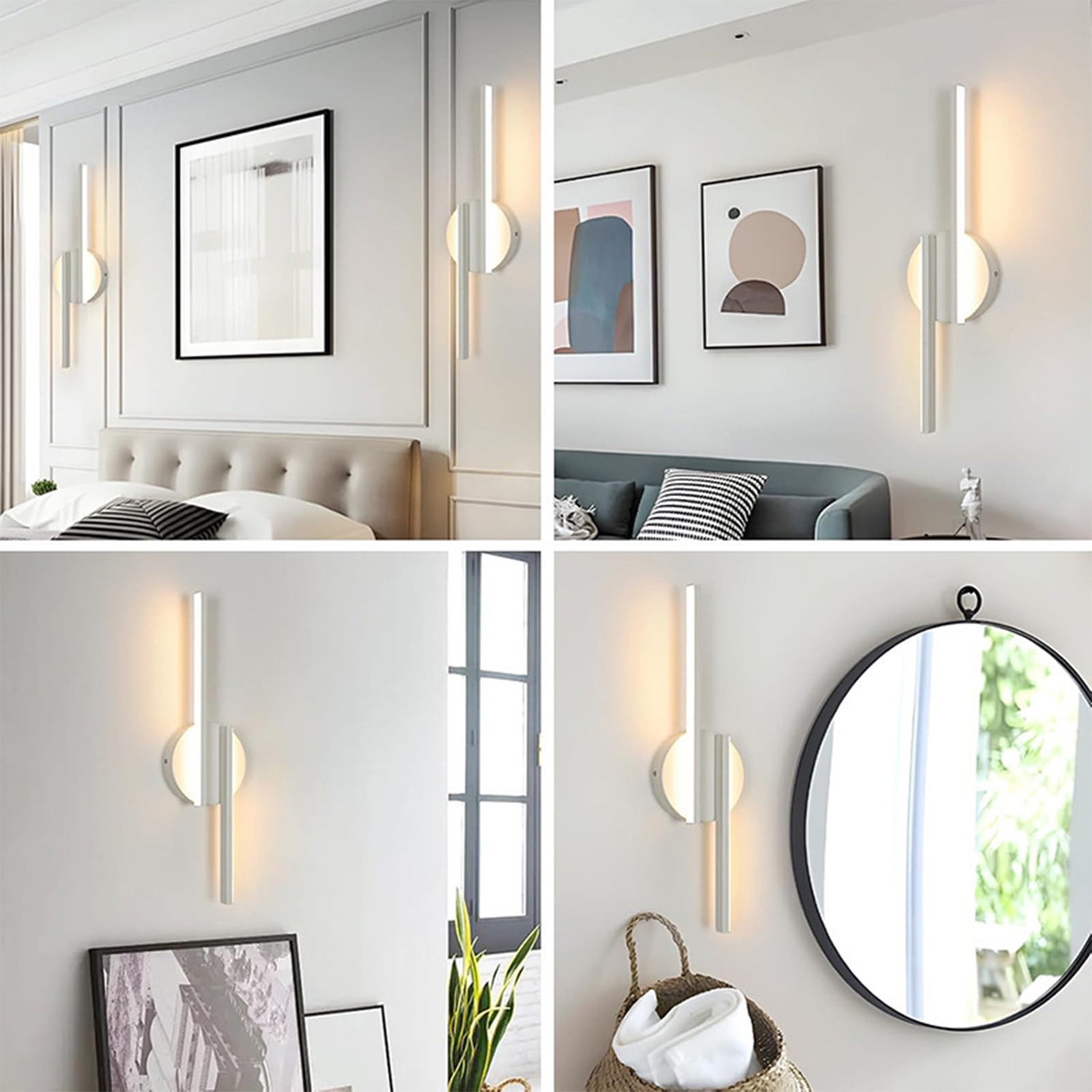 Battery Operated Wall Sconces, 360°Rotation Wireless Rechargeable Lights, Dimmable Detachable Lamp With 3000K-6000K Infinite Dimming,Wall Lamps Mood Led Corridor Wall Lamp White - Image 4