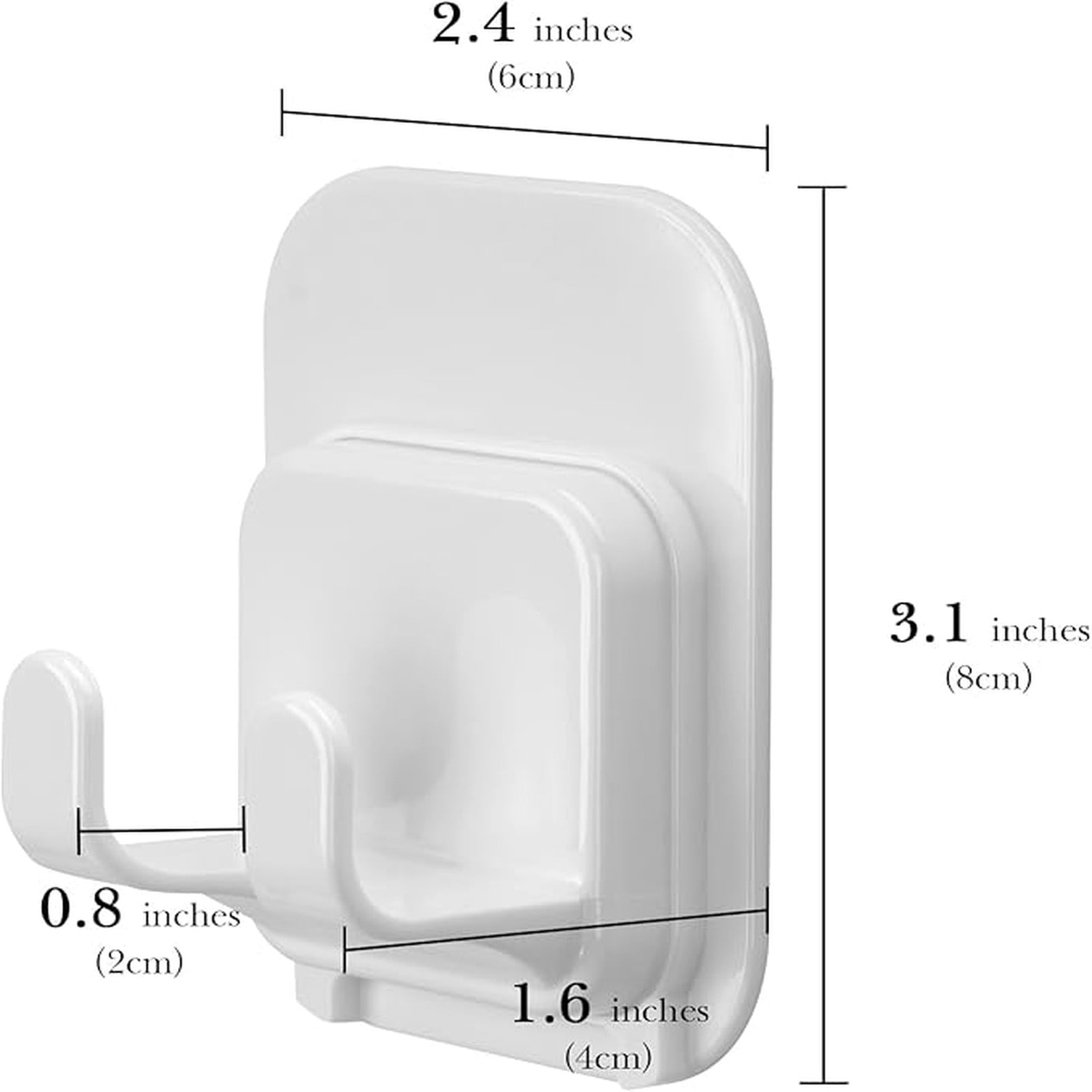 Self-Adhesive Razor Holder Hook, Shower Razor Holder Storage for Bathroom, Compatible with Most of Razor (White/1 Pcs) 2.4x3.1x1.6 2.4