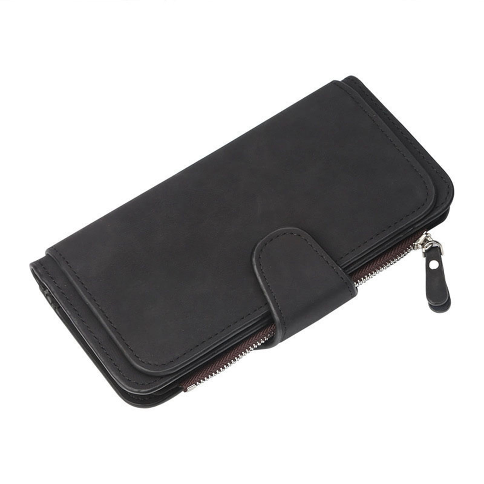 Women's Wallets,Soft Leather Bifold Compact Card Holder Wallet for Women with Zipper, Blocking Leather Clutch Wallet Credit Card Holder, Ladies Travel Wallet Purse,10 Colors(pink) red-brown - Image 6