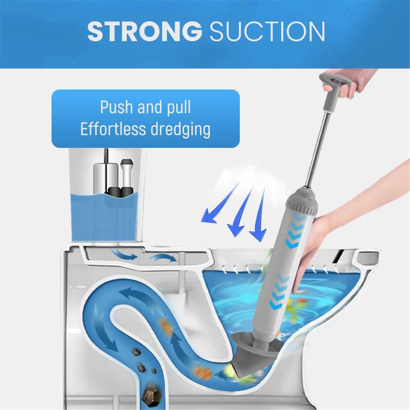 Toilet Plunger, Powerful Toilet Plunger, Heavy Duty High Pressure Thrust Plunge, Remover Tool to Unblock Toilet Blockage, All Purpose Power Plungers for Bathrooms Cleaning (Green/1 Pcs) 18.8x5.11 18.8