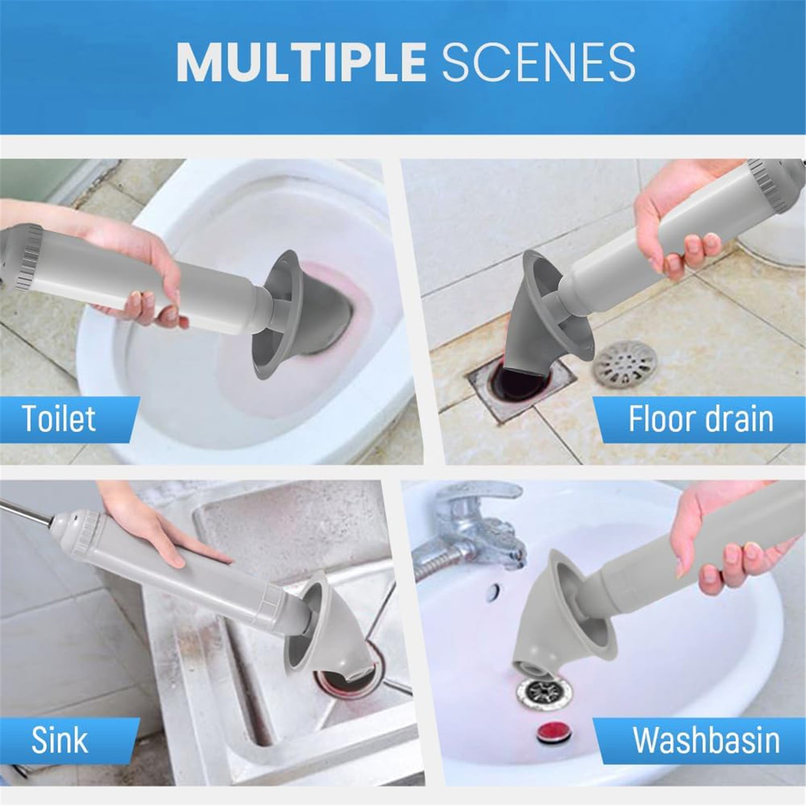 Toilet Plunger, Powerful Toilet Plunger, Heavy Duty High Pressure Thrust Plunge, Remover Tool to Unblock Toilet Blockage, All Purpose Power Plungers for Bathrooms Cleaning (Green/1 Pcs) 18.8x5.11 18.8
