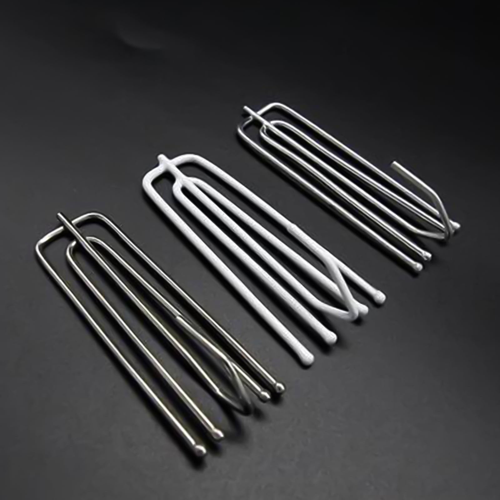 Stainless Steel Drapery Hook and Pin for Pleated Drapes,Heavy Duty 4 Prongs Pinch Pleat Clips Traverse Pleater 4 End Curtain Hangers for Window Door Bathroom Curtain, 10 Pcs, 2.76Inches 2.76