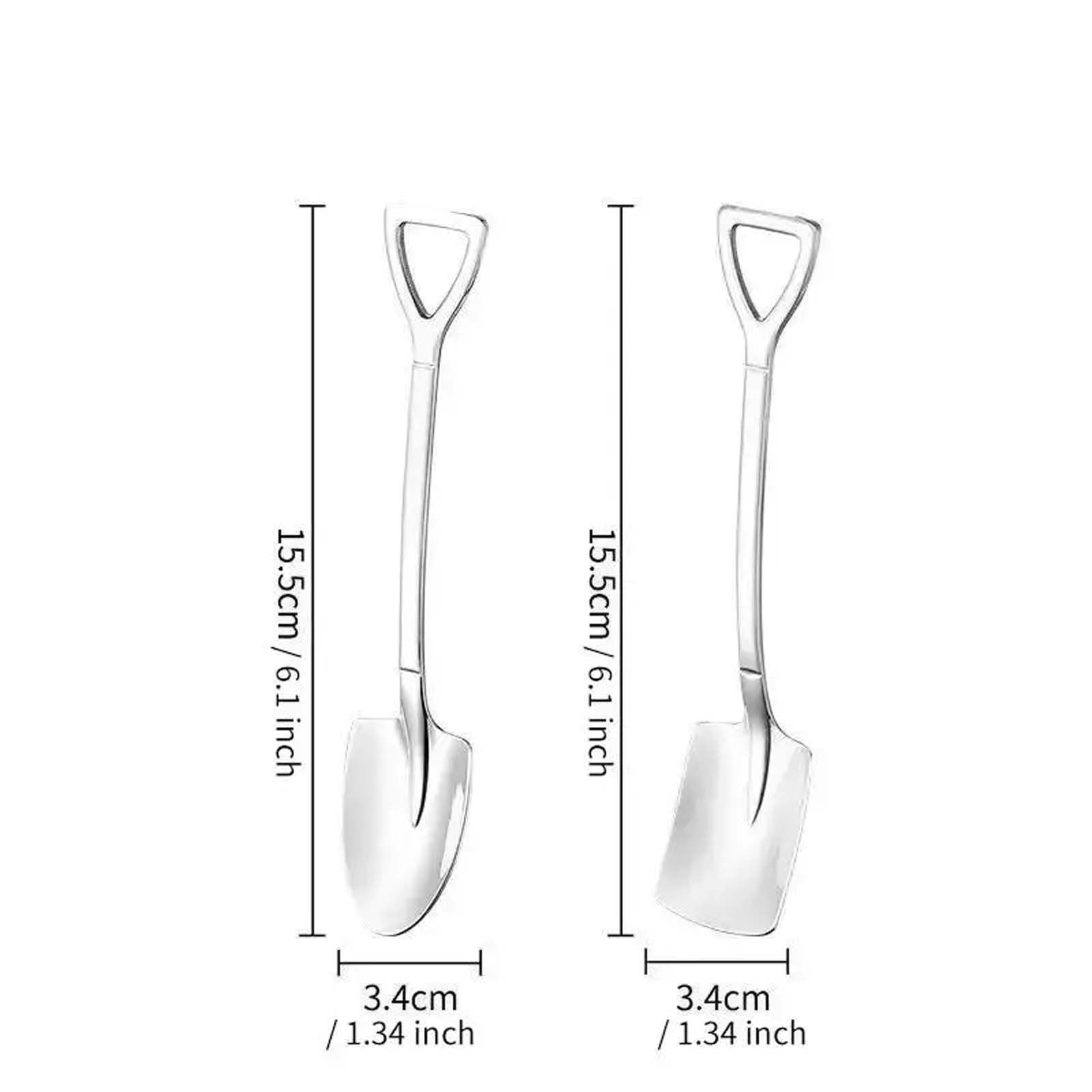 Dessert Spoon, Heavy Duty Shovel Shape Stainless Steel Spoons Ice Cream Fruit Spoon for Home Kitchen or Restaurant, 1 Pcs, 1.34x6.1 1.34