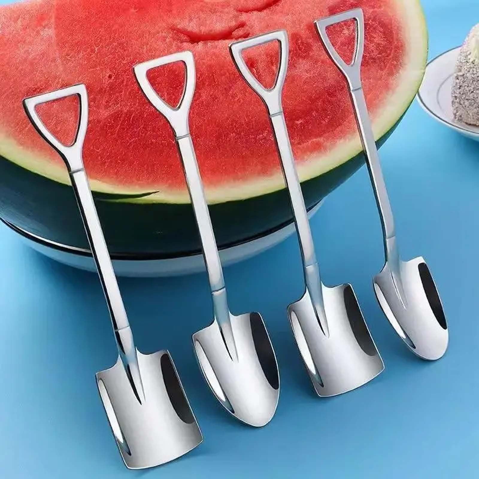 Dessert Spoon, Heavy Duty Shovel Shape Stainless Steel Spoons Ice Cream Fruit Spoon for Home Kitchen or Restaurant, 1 Pcs, 1.34x6.1 1.34