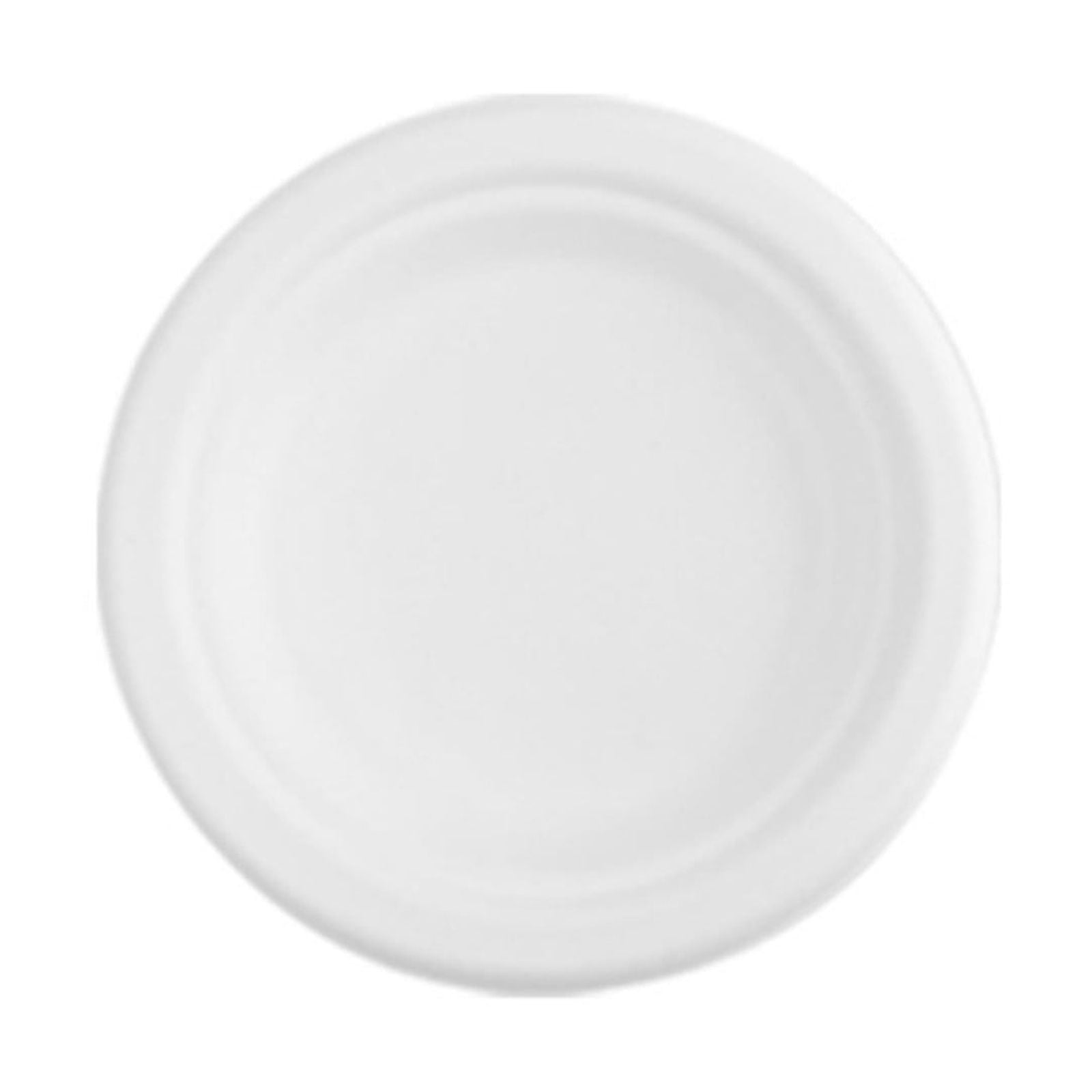 6 inch Round Disposable White Bagasse Dinner Plate, 100% Compostable Natural Sugarcane Fibers, Heavy Duty Leak-Proof Environmentaly Friendly, Biodegradable - 1 Count 6.1