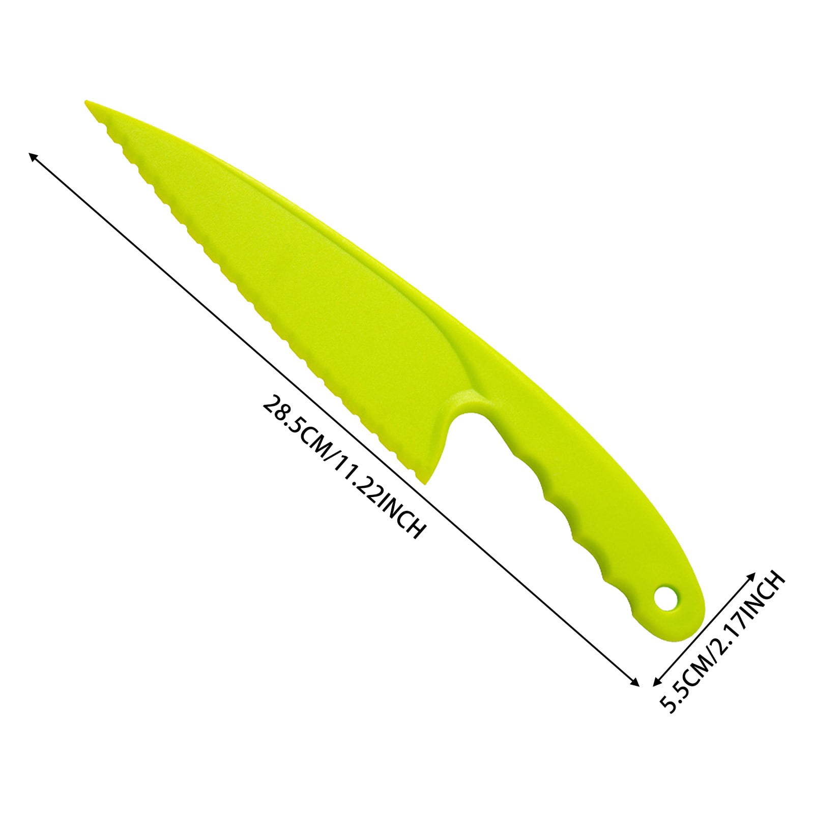 1 Pcs Plastic Kitchen Knife Set, for Real Cooking BPA Free with Plastic Kitchen Knives with Serrated Teeth,Kitchen Safe Knives for Real Cooking and Cutting Fruits and breads(Green) Green - Image 2