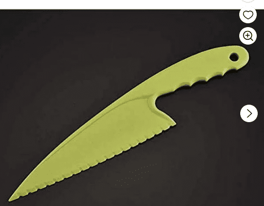 1 Pcs Plastic Kitchen Knife Set, for Real Cooking BPA Free with Plastic Kitchen Knives with Serrated Teeth,Kitchen Safe Knives for Real Cooking and Cutting Fruits and breads(Green) Green - Image 3