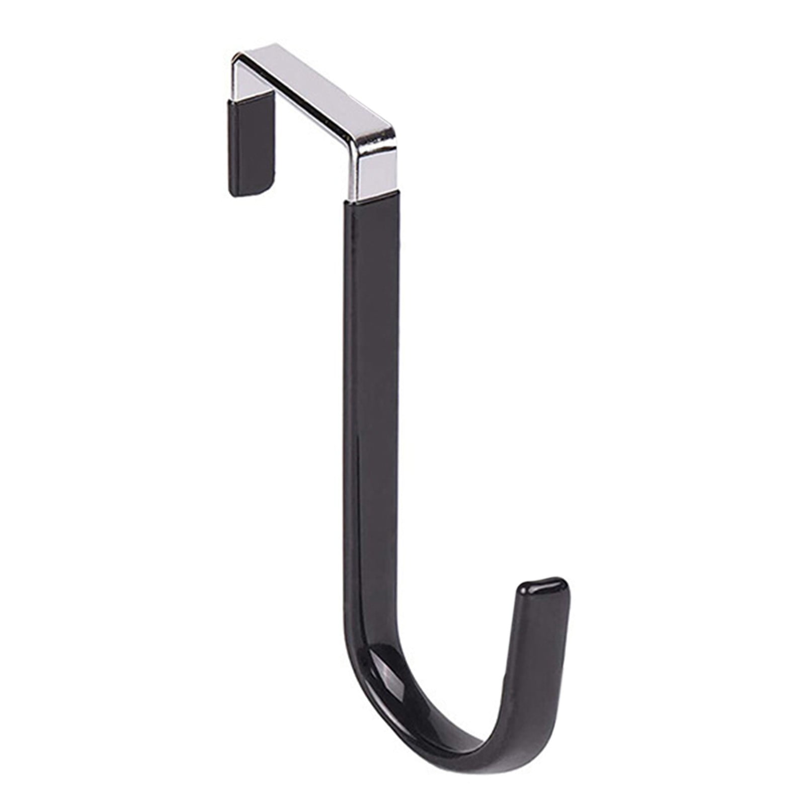 Over The Door Hooks,1 Pack Hangers Hooks with Rubber Prevent Scratches Heavy Duty Organizer for Living Room, Bathroom, Bedroom, Kitchen Hanging Clothes, Towels, Hats, Coats, Bags(Black) Black - Image 1