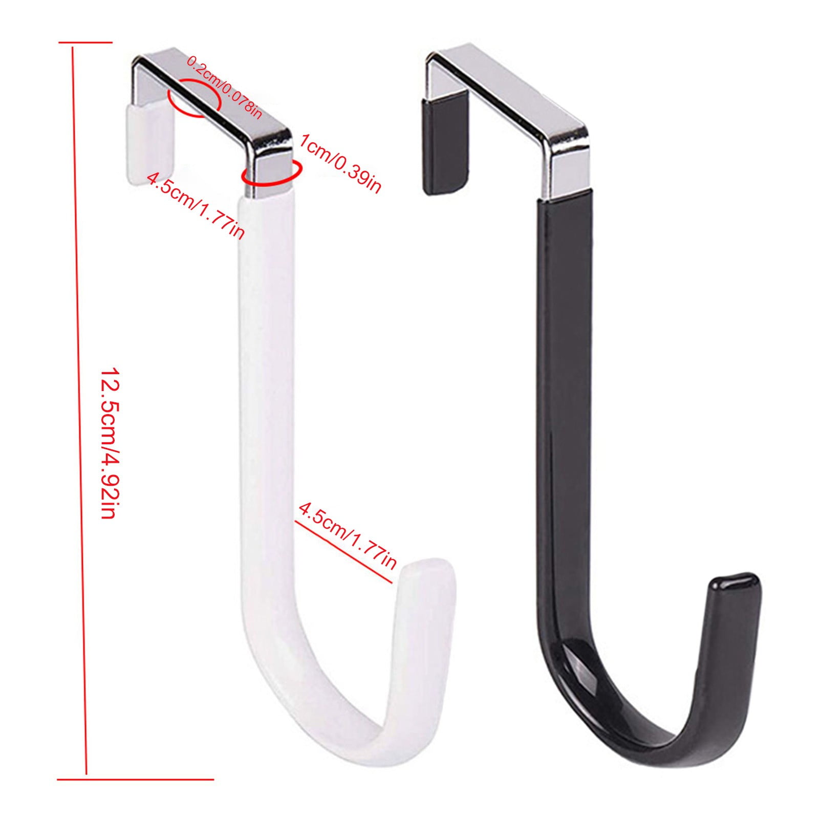 Over The Door Hooks,1 Pack Hangers Hooks with Rubber Prevent Scratches Heavy Duty Organizer for Living Room, Bathroom, Bedroom, Kitchen Hanging Clothes, Towels, Hats, Coats, Bags(Black) Black - Image 2