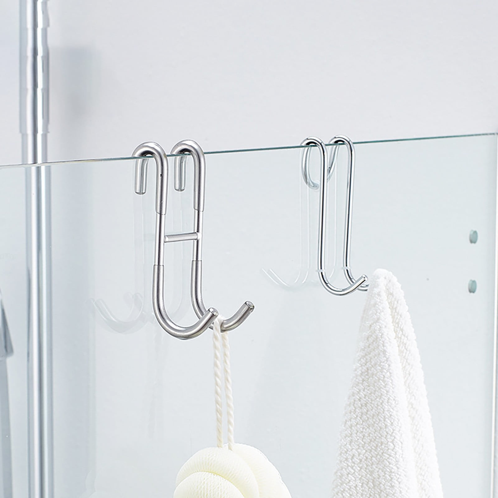 Over The Door Hooks,1 Pack Hangers Hooks with Rubber Prevent Scratches Heavy Duty Organizer for Living Room, Bathroom, Bedroom, Kitchen Hanging Clothes, Towels, Hats, Coats, Bags(Black) Z1-Clear - Image 5