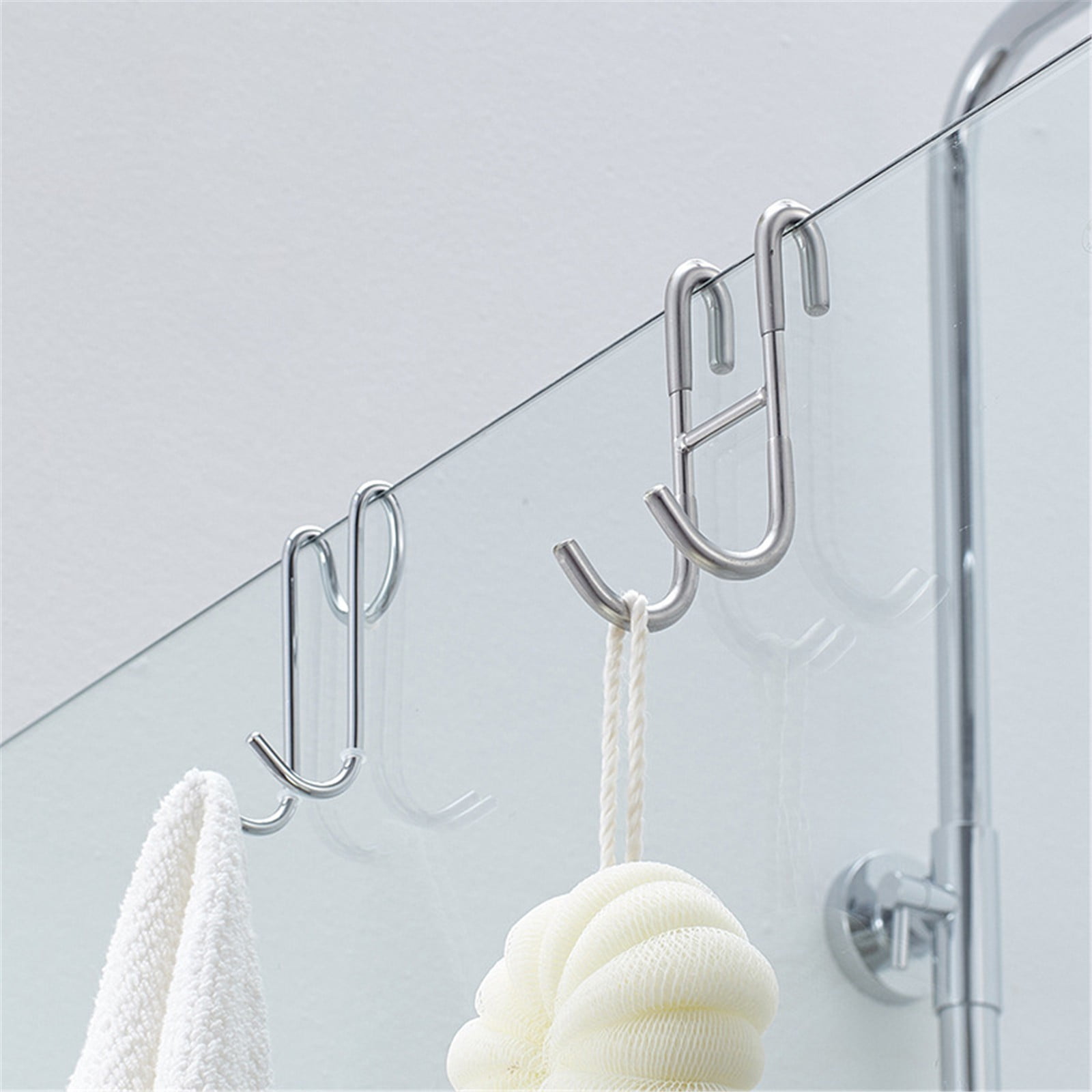 Over The Door Hooks,1 Pack Hangers Hooks with Rubber Prevent Scratches Heavy Duty Organizer for Living Room, Bathroom, Bedroom, Kitchen Hanging Clothes, Towels, Hats, Coats, Bags(Black) Z1-Clear - Image 6