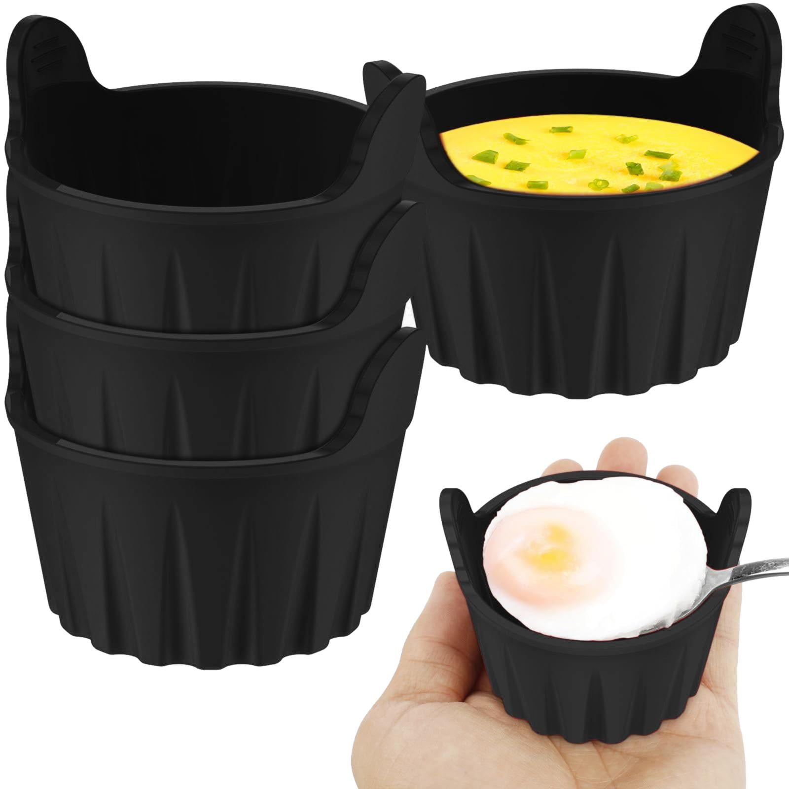 Air Fryer Baking Cups, Suitable for Microwave and Oven, Silicone Baking Ramekins for Muffins, Puddings, Eggs and Cupcakes, Silicone Muffin Cups for Air Fryer (Black/1 Pcs) 2.36x2.95 2.36