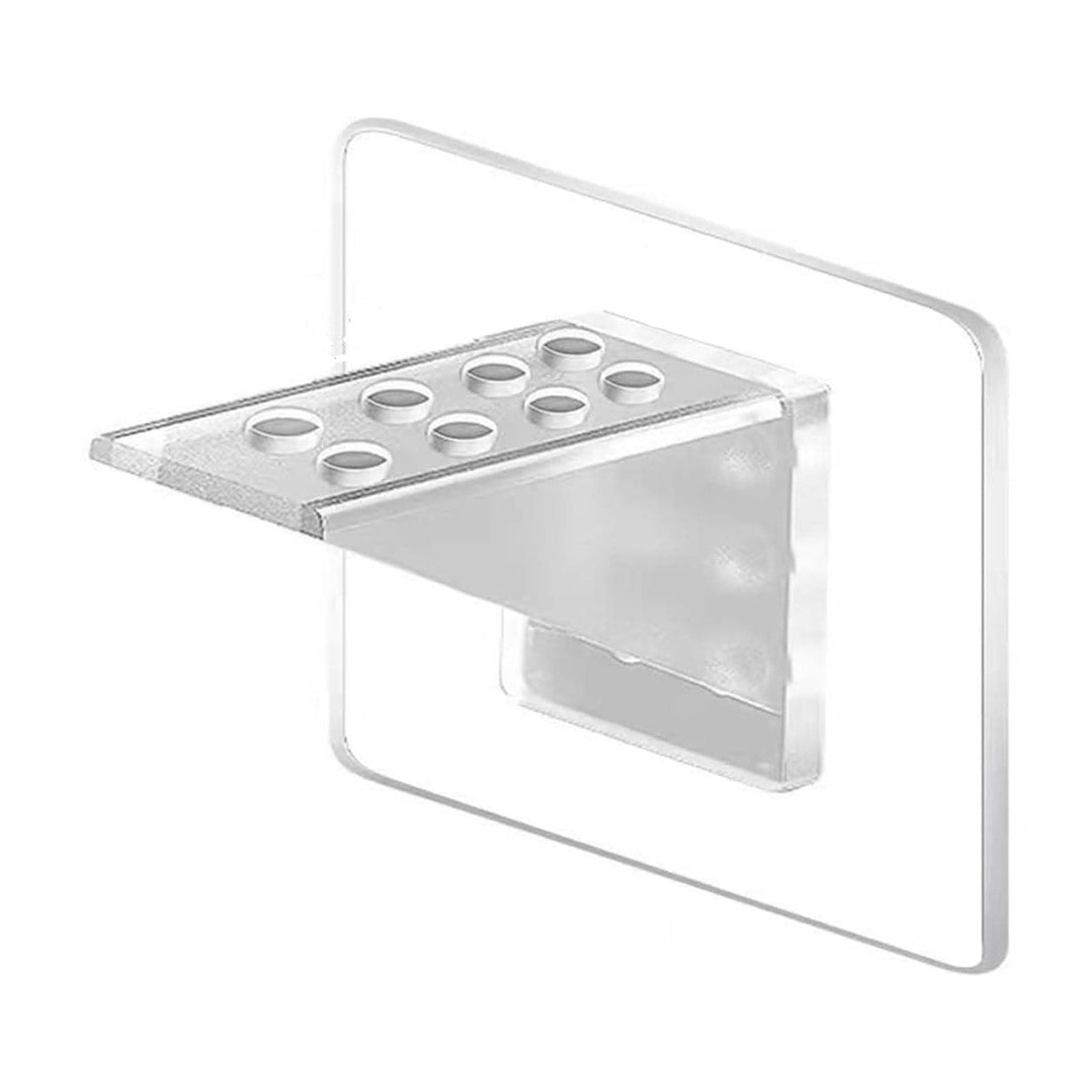Adhesive Shelf Bracket, Double Row Thickened and Reinforced Design, Heavy Duty Punch Free Shelf Support Pegs for Shelves Kitchen Cabinet Book Closet (Clear/1 Pack) 5.91x2.76 2.76