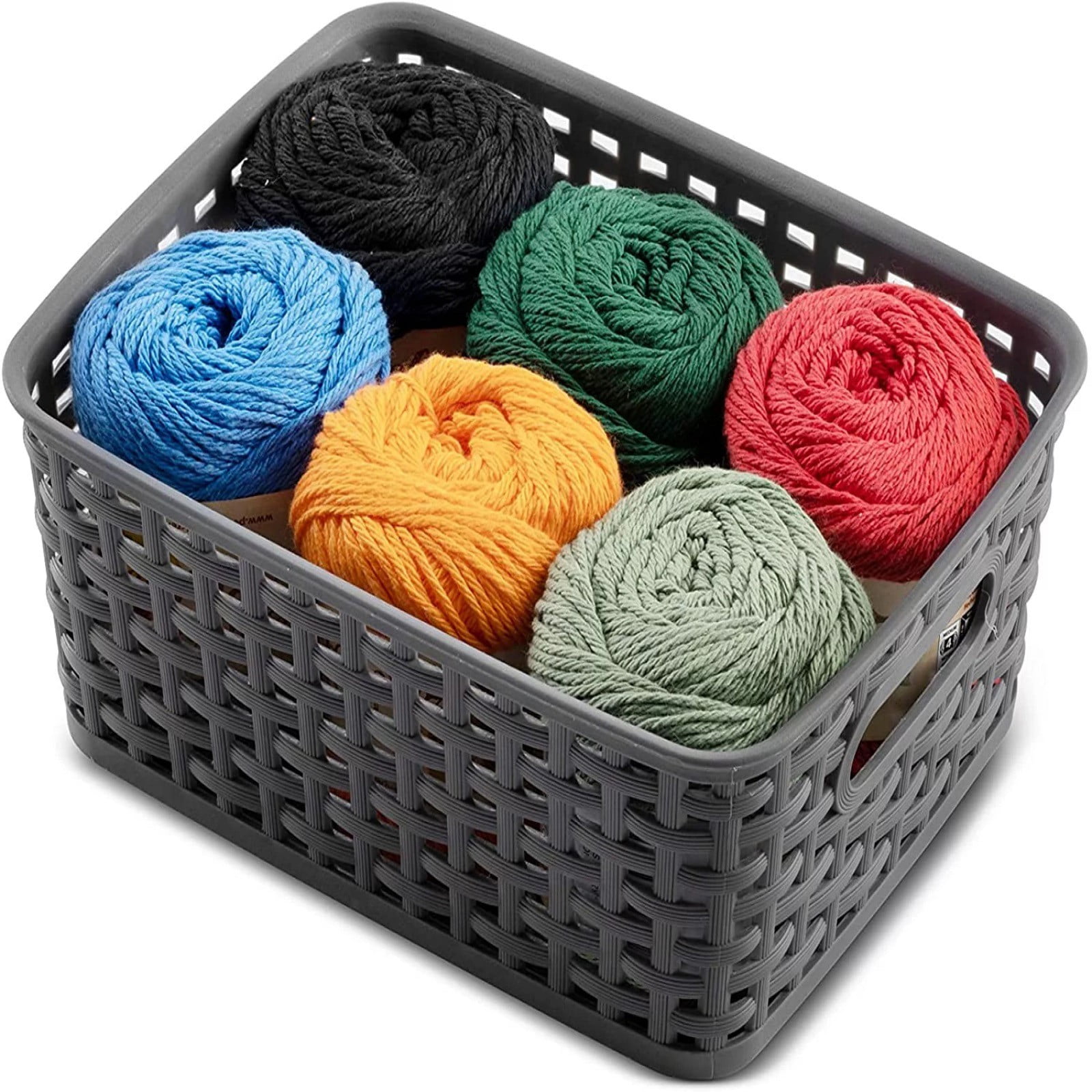 Plastic Storage Baskets, Heavy Duty Storage Bin, Durable, Easy to Use, Flexible, Multi-Purpose, Ideal for Closets, Cabinets, Shelves, Countertops, Bathroom (Black/1 Pcs) 10.08x7.68x4.01 10.08