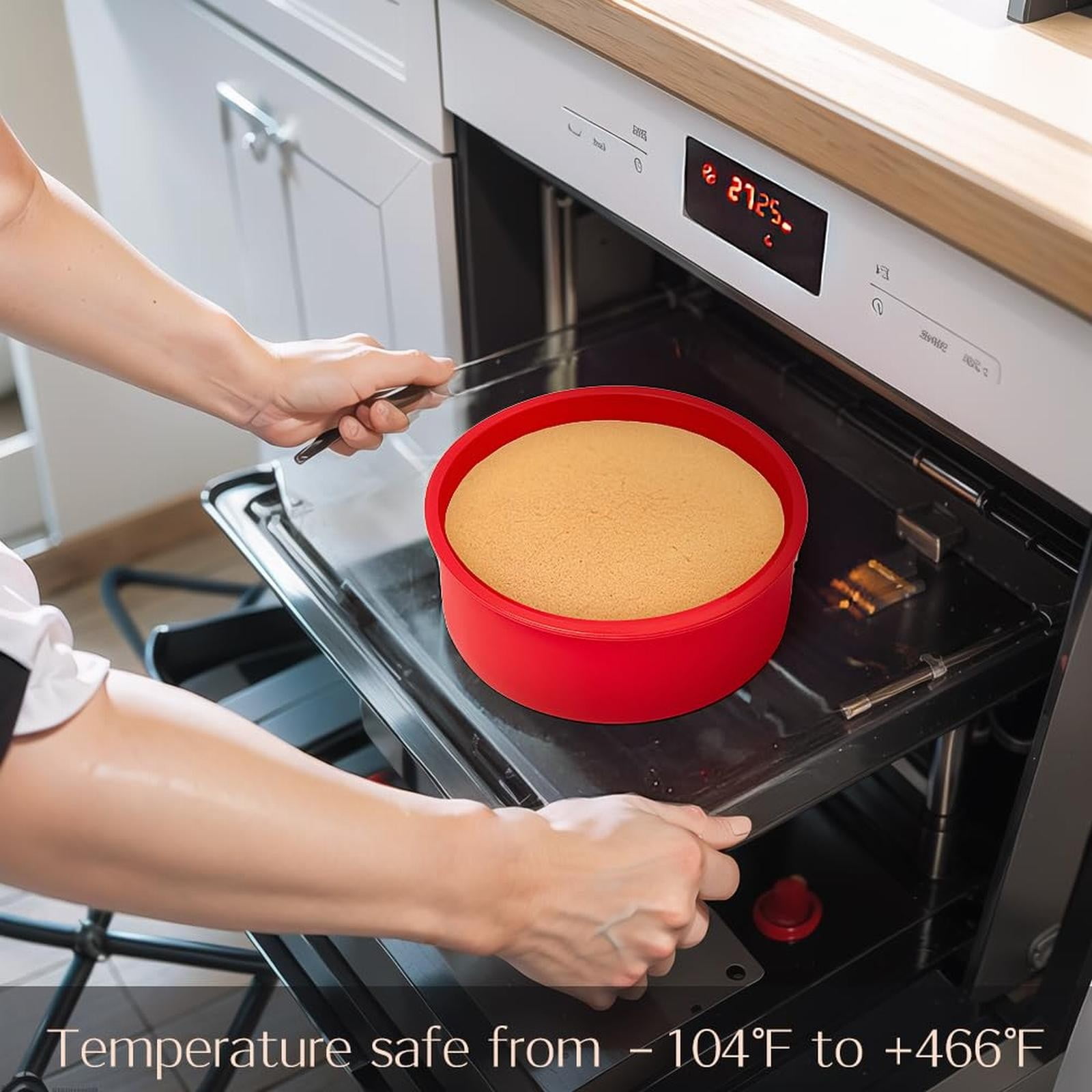 Round Silicone Cake Molds, 6-Inch Nonstick & Quick Release for Layer, Smash & Cheese Cakes, Suitable for Oven and Microwave (Pink/1 Pcs) 6.0x2.3 6.0