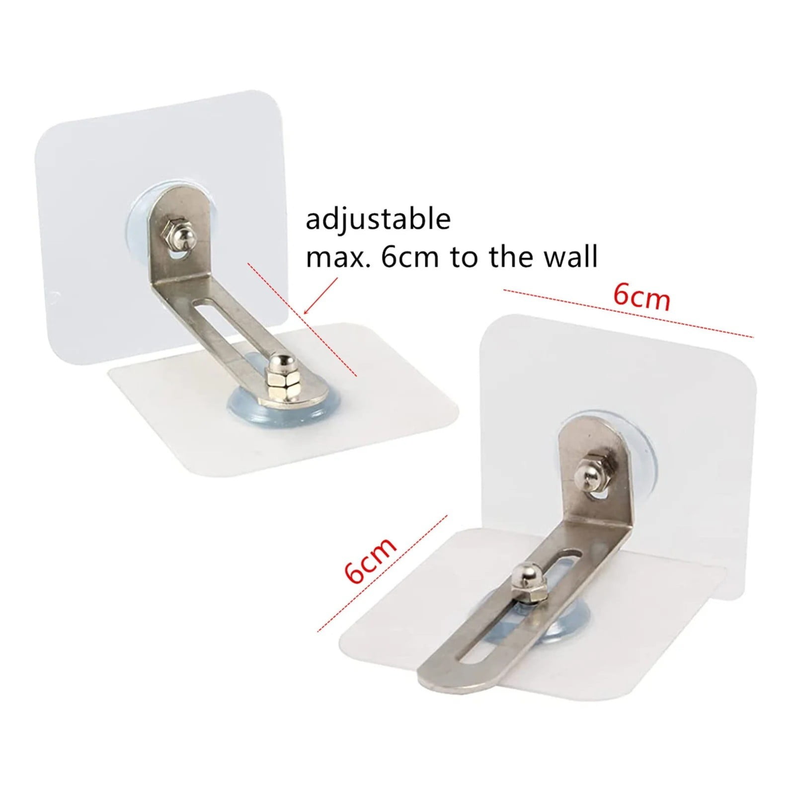 No Drill Furniture Anchors, Heavy Duty Anti Tip Furniture Straps Kit Adhesive Furniture Wall Anchors for Pet Proofing, Secure Bookcase Dresser Shelf Cabinet Wall, 6 Pack, 2.36x2.36 2.36