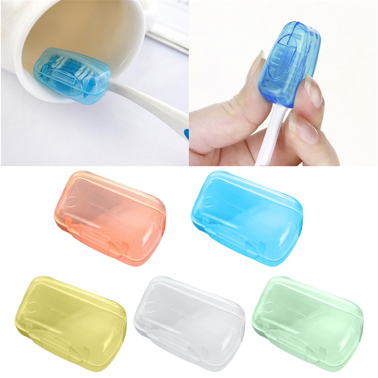 Portable Toothbrush Containers Travel Toothbrush Cap Cover Tooth Brush CapsConvenient for Travel, Home, Office and Hotel Use (Color Random/5 Pcs) 1.57Inches 1.57