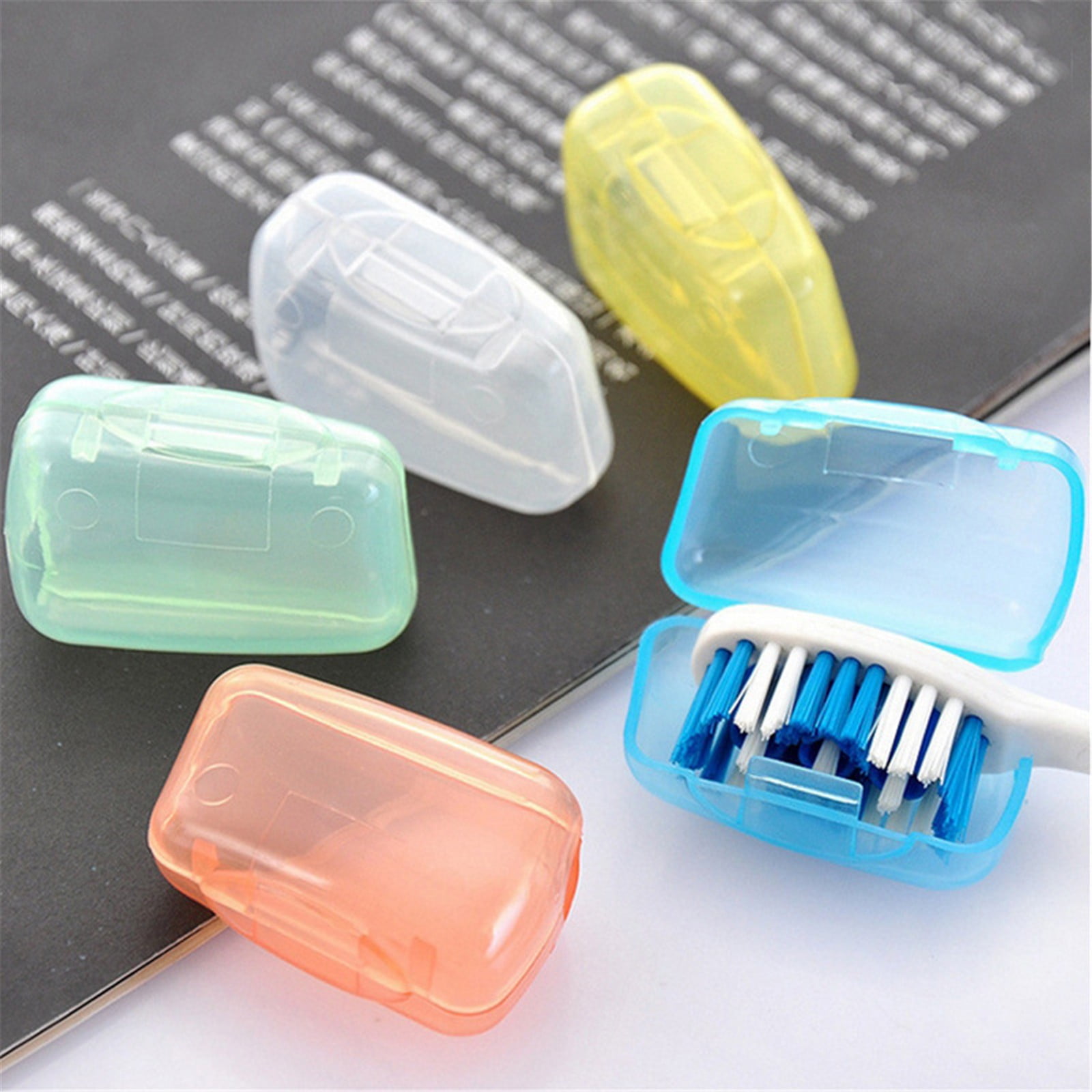 Portable Toothbrush Containers Travel Toothbrush Cap Cover Tooth Brush CapsConvenient for Travel, Home, Office and Hotel Use (Color Random/5 Pcs) 1.57Inches 1.57