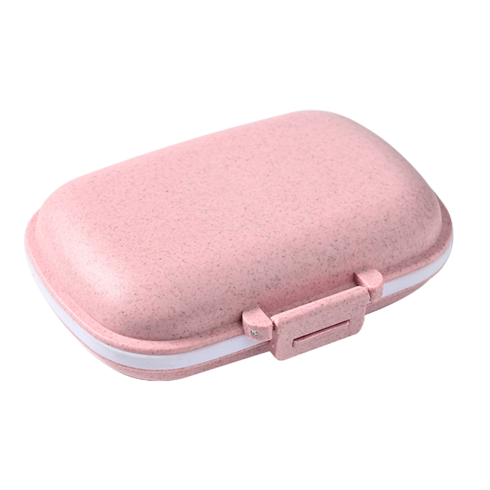 Travel Organizer With 8 Compartments - Portable Fiber Case For Pills,Rings,And Small Items - Fits In Backpack Or Purse - Fresh Lock Design With Labels Pink - Image 1