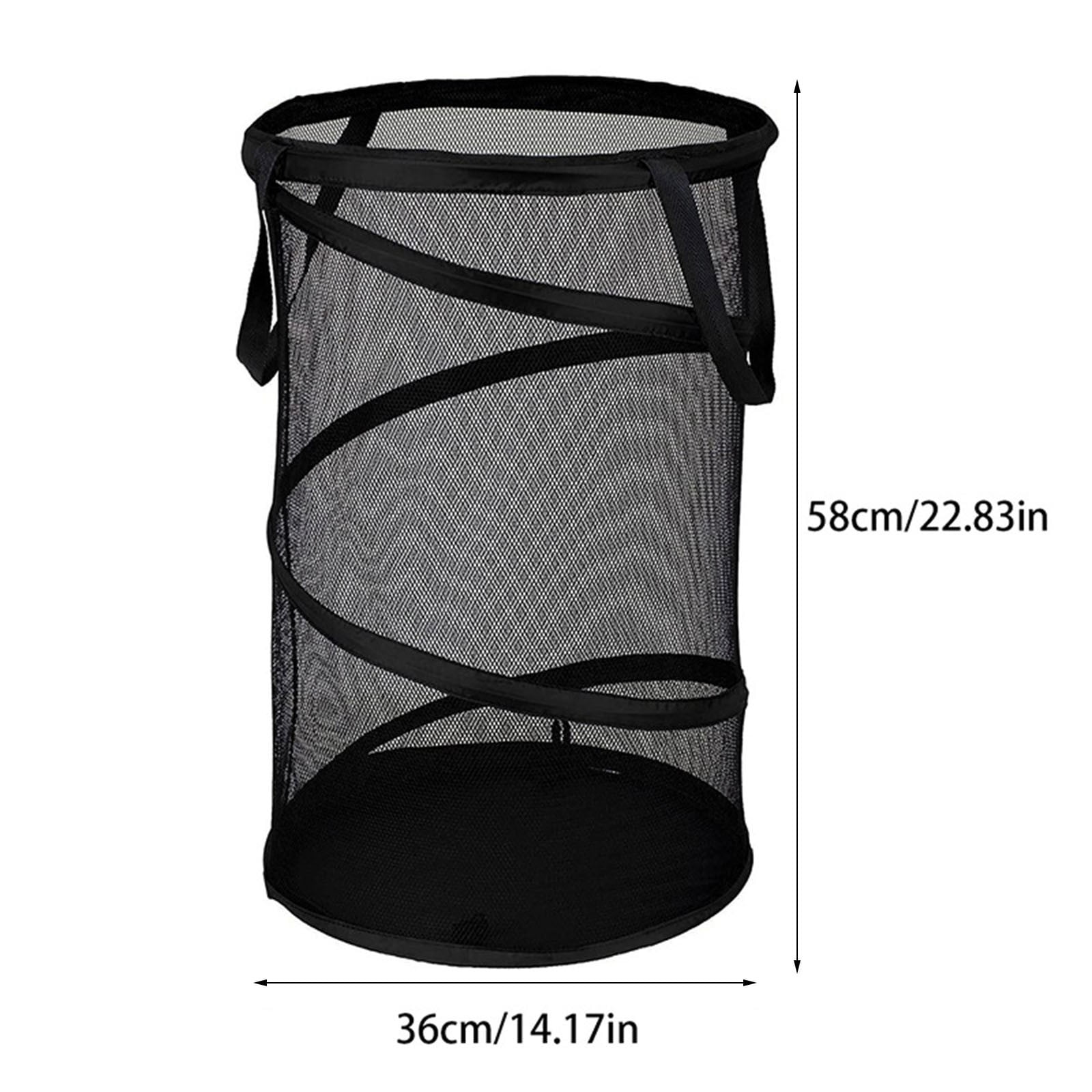 Large Collapsible Laundry Basket, Heavy Duty Foldable Mesh Pop Up Hamper with Handles for Laundry Room, Bathroom, WashRoom, College Dorm, Travel, Storage Organizer, 14.17x22.83 14.17