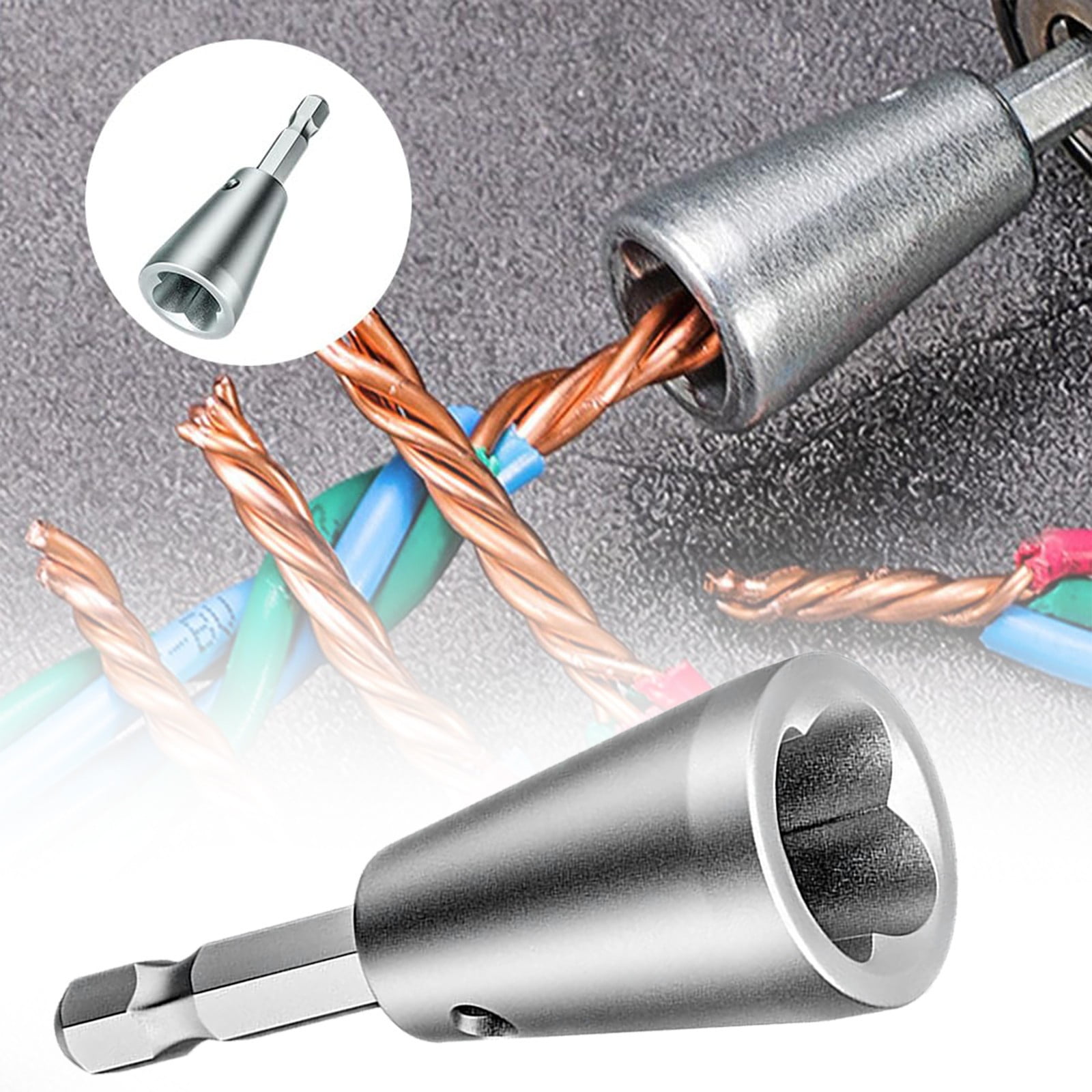 Wire Twister Tool for Drill, 2025 Upgrades Wire Nut Twister for Drill Profession Electricians Tool, 6MM Hex Shank Cable Wire Twisting Tool Wire Twister Wire Connector for 9-22 AWG, 0.78x2.16 0.78