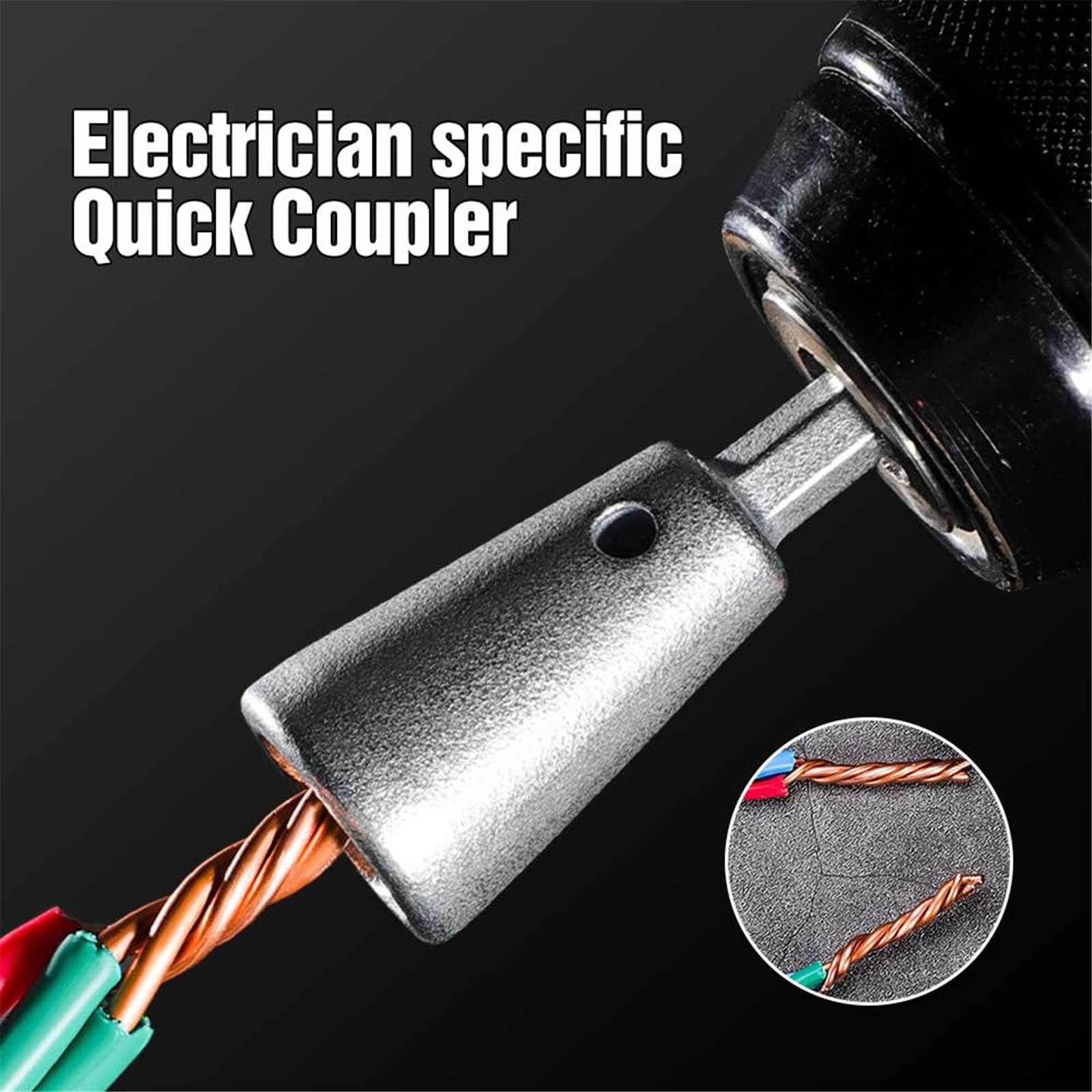 Wire Twister Tool for Drill, 2025 Upgrades Wire Nut Twister for Drill Profession Electricians Tool, 6MM Hex Shank Cable Wire Twisting Tool Wire Twister Wire Connector for 9-22 AWG, 0.78x2.16 0.78