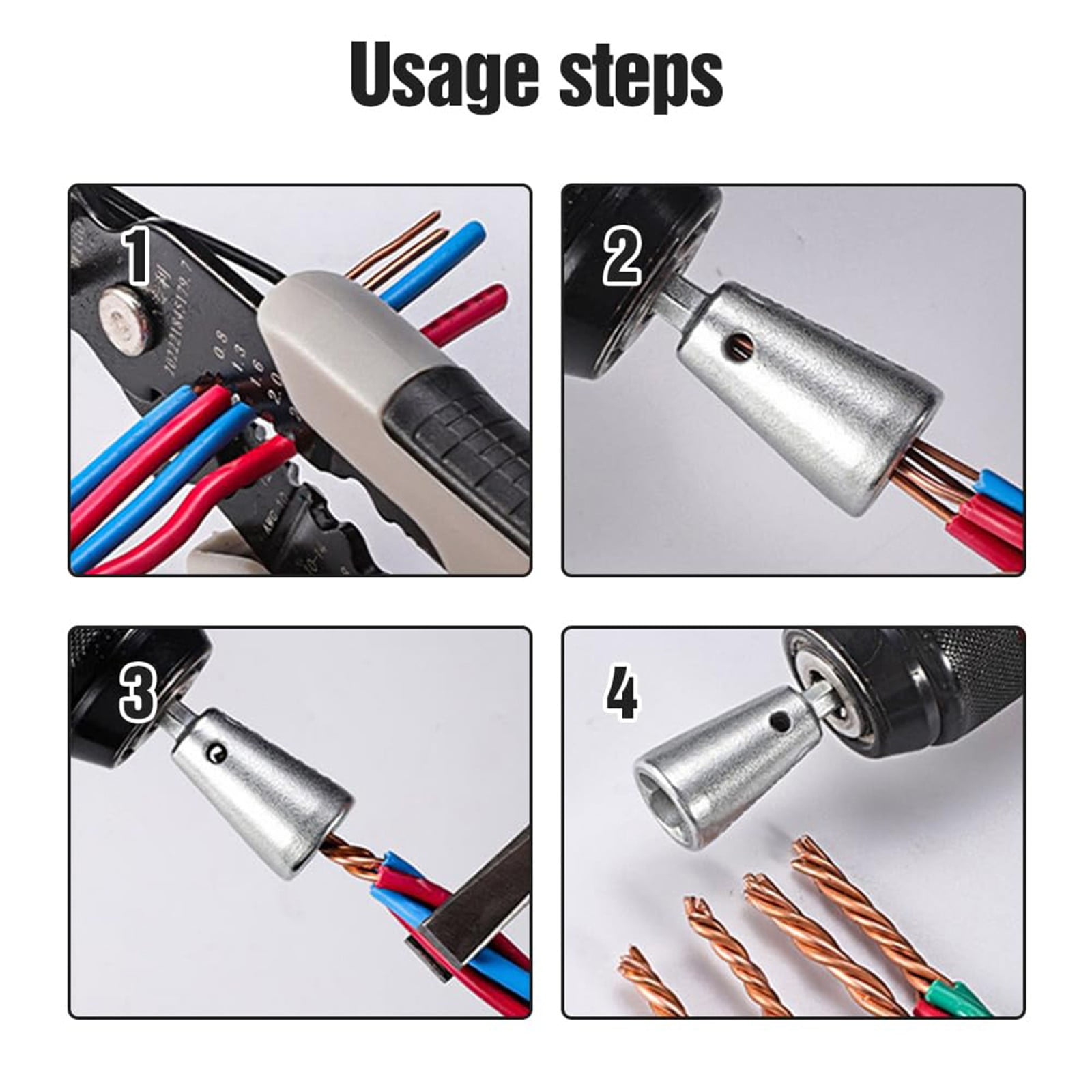 Wire Twister Tool for Drill, 2025 Upgrades Wire Nut Twister for Drill Profession Electricians Tool, 6MM Hex Shank Cable Wire Twisting Tool Wire Twister Wire Connector for 9-22 AWG, 0.78x2.16 0.78