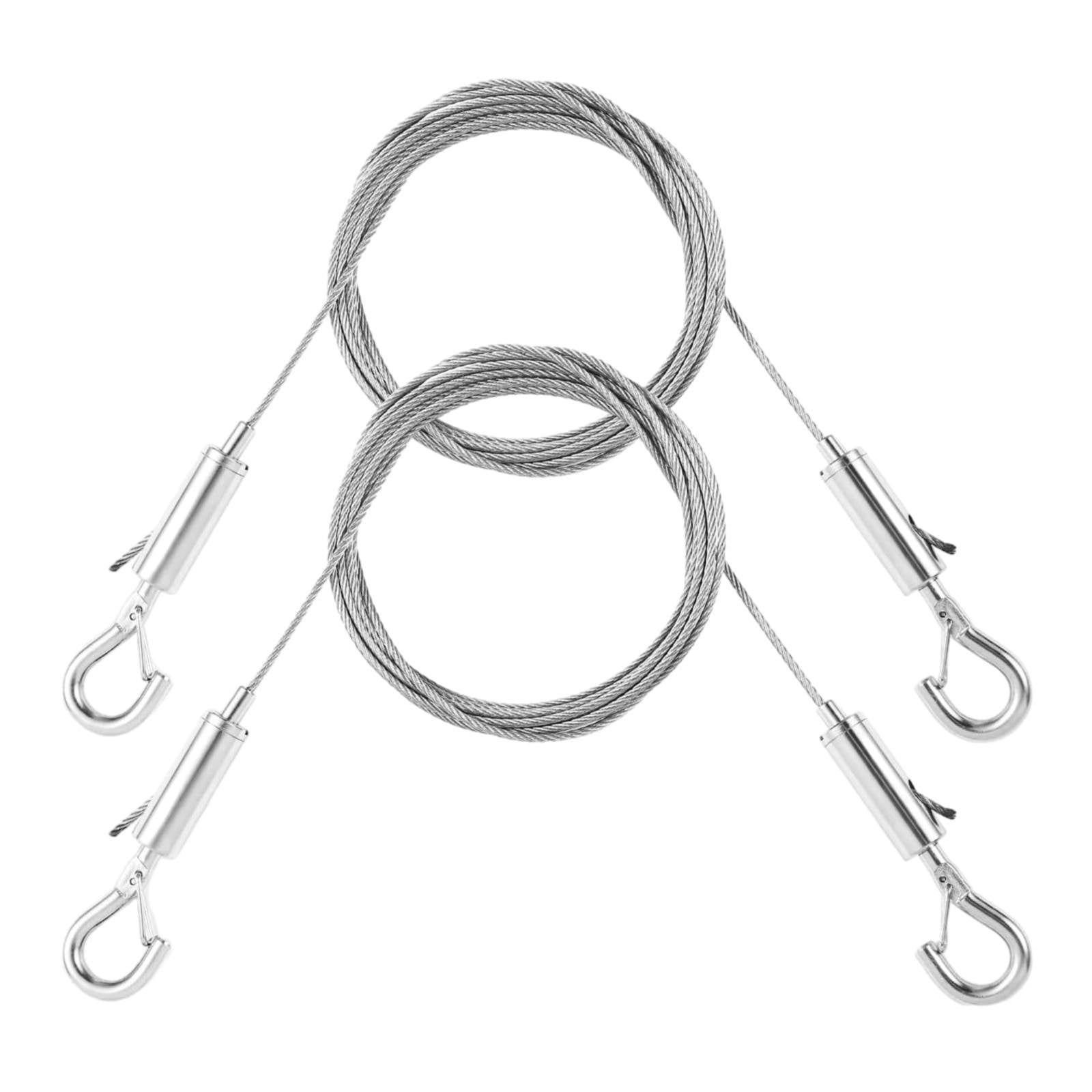 Adjustable Picture Hanging Wire, Upgrade Mirror Frame Hanging Kit, Heavy Duty Stainless Steel Wire Rope, Supports Up to 100lbs (Silver, 2PC/3.28 FT) 6.56' Silver*2 - Image 1