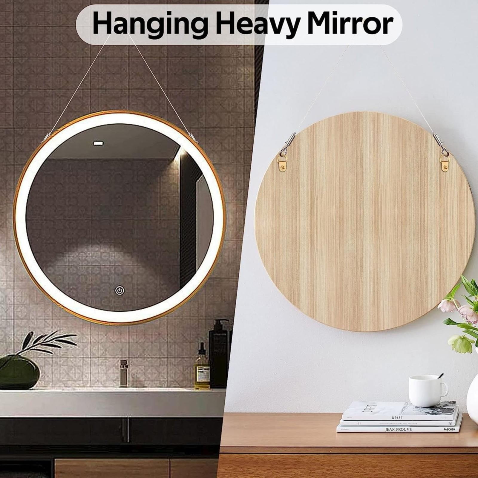 Adjustable Picture Hanging Wire, Upgrade Mirror Frame Hanging Kit, Heavy Duty Stainless Steel Wire Rope, Supports Up to 100lbs (Silver, 2PC/3.28 FT) 9.84' Silver*2 - Image 4