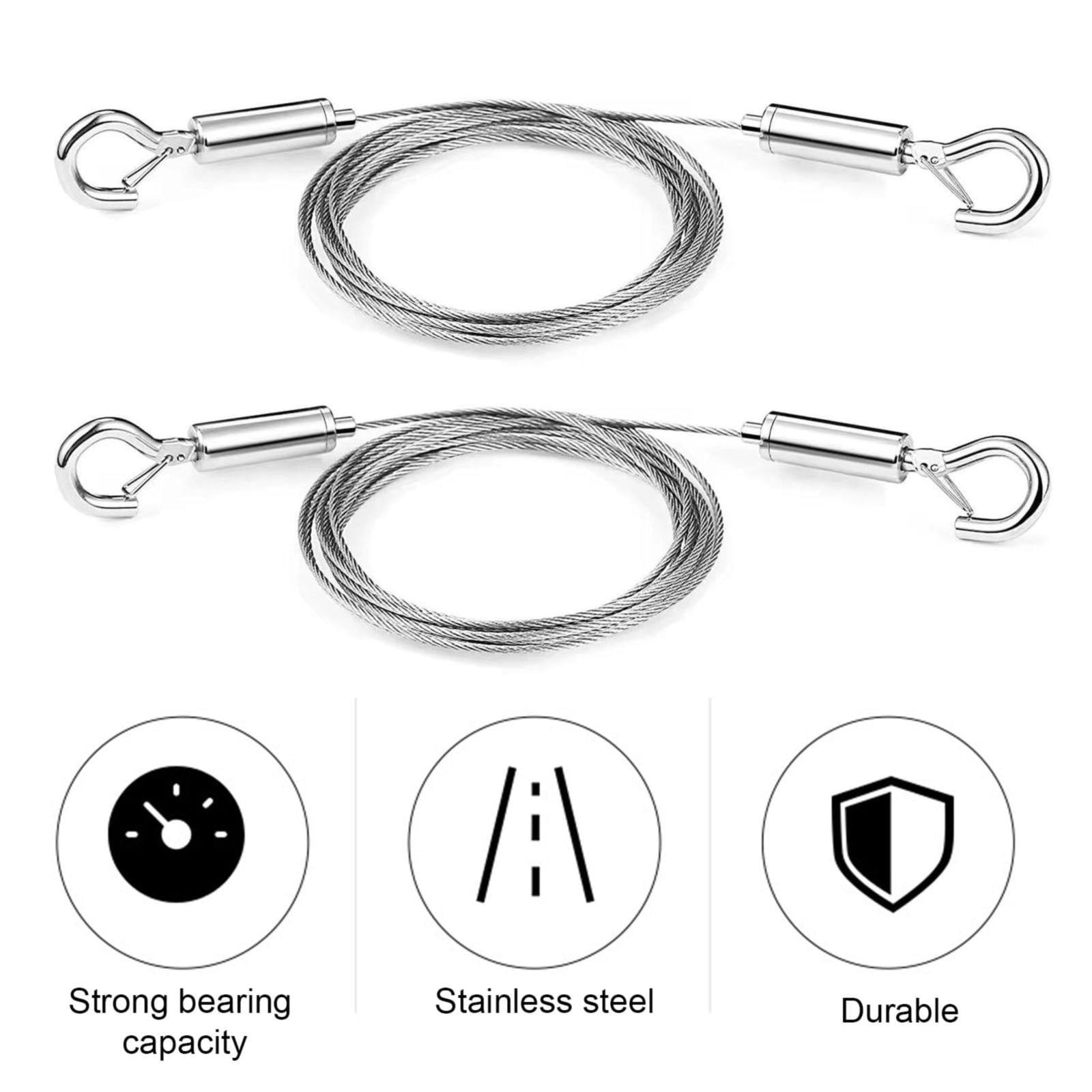 Adjustable Picture Hanging Wire, Upgrade Mirror Frame Hanging Kit, Heavy Duty Stainless Steel Wire Rope, Supports Up to 100lbs (Silver, 2PC/3.28 FT) 9.84' Silver*2 - Image 8