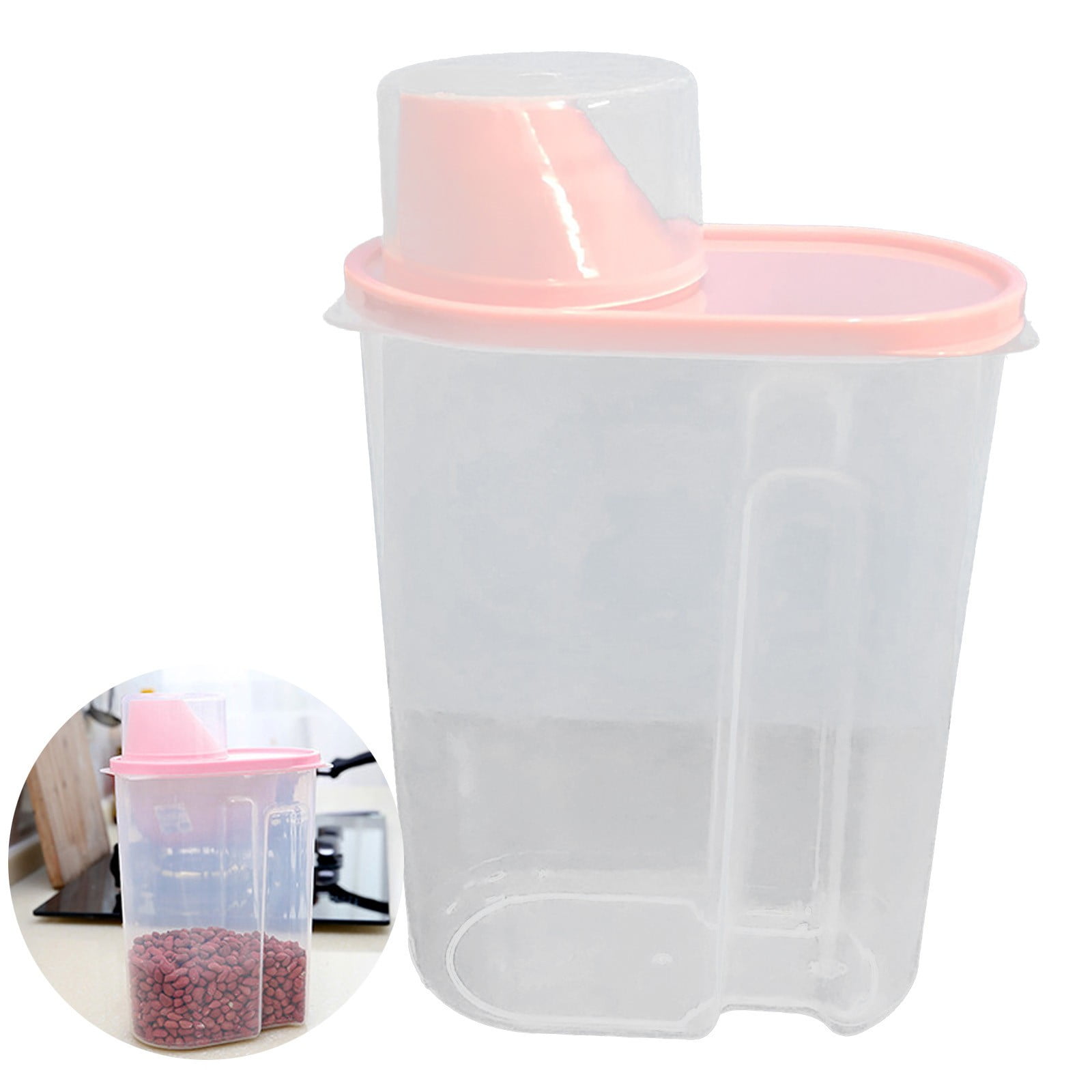 Airtight Storage Container with Lids, Plastic Pet Food Storage Container with Locking Lid,Pet Dog Cat Food Dispenser ,Clear Pet Dog Food Storage Bin Containers for Rice Grain(Green,4.72x7.68