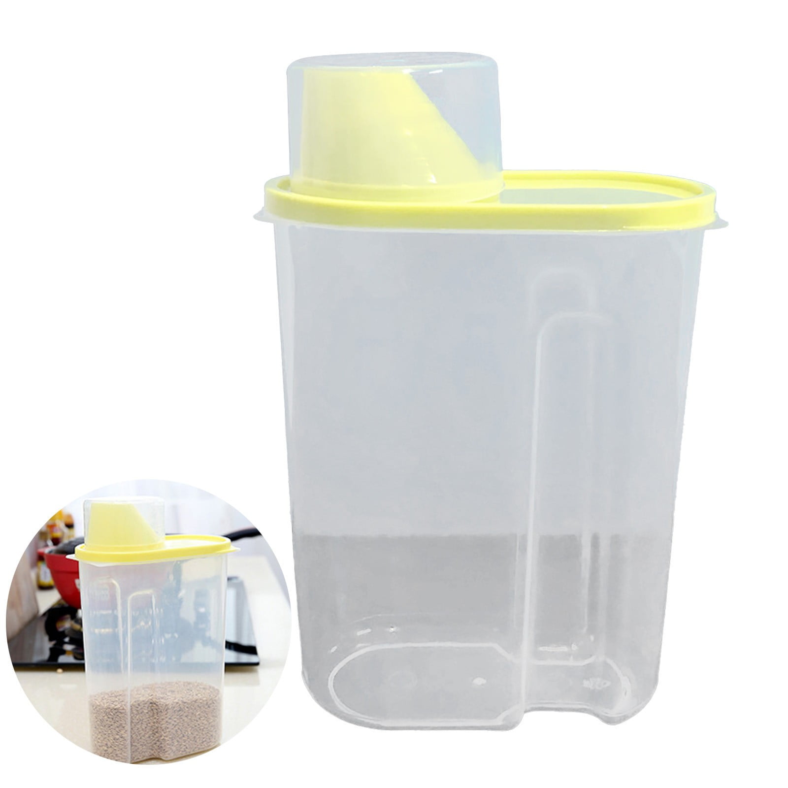 Airtight Storage Container with Lids, Plastic Pet Food Storage Container with Locking Lid,Pet Dog Cat Food Dispenser ,Clear Pet Dog Food Storage Bin Containers for Rice Grain(Green,4.72x7.68