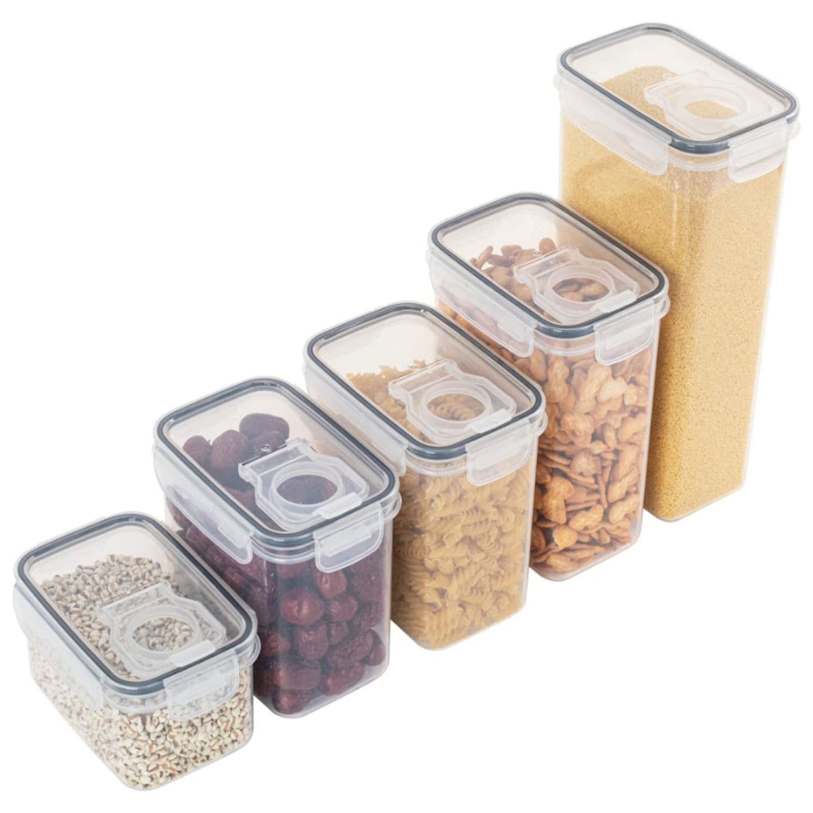 Airtight Storage Container with Lids, Plastic Pet Food Storage Container with Locking Lid,Pet Dog Cat Food Dispenser ,Clear Pet Dog Food Storage Bin Containers for Rice Grain(Green,4.72x7.68
