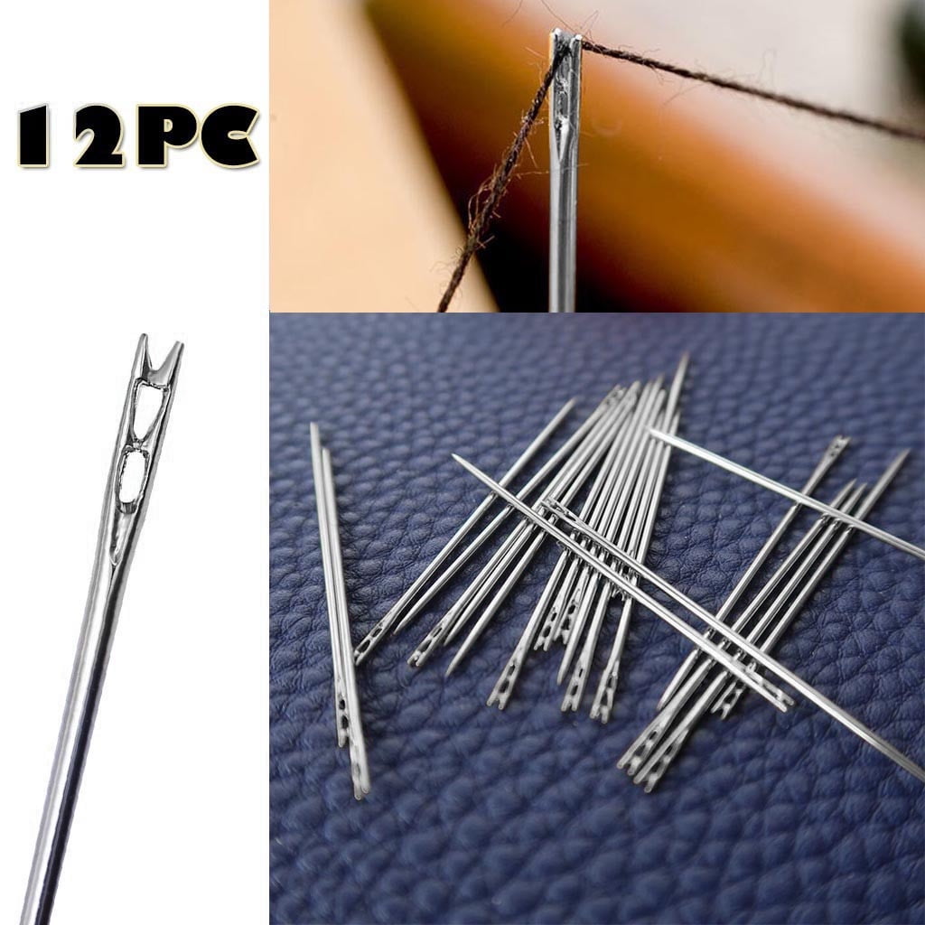 Large Eye Sharp Needles, Self Threading Needles for Hand Sewing, Easy to Thread Big Eye Sewing Needles, Embroidery Needles Blind Needles in 3 Sizes 1.38/1.5/1.65 in for DIY Embroidery Sewing, 12 Pcs Multisize Silver*3 Set - Image 2