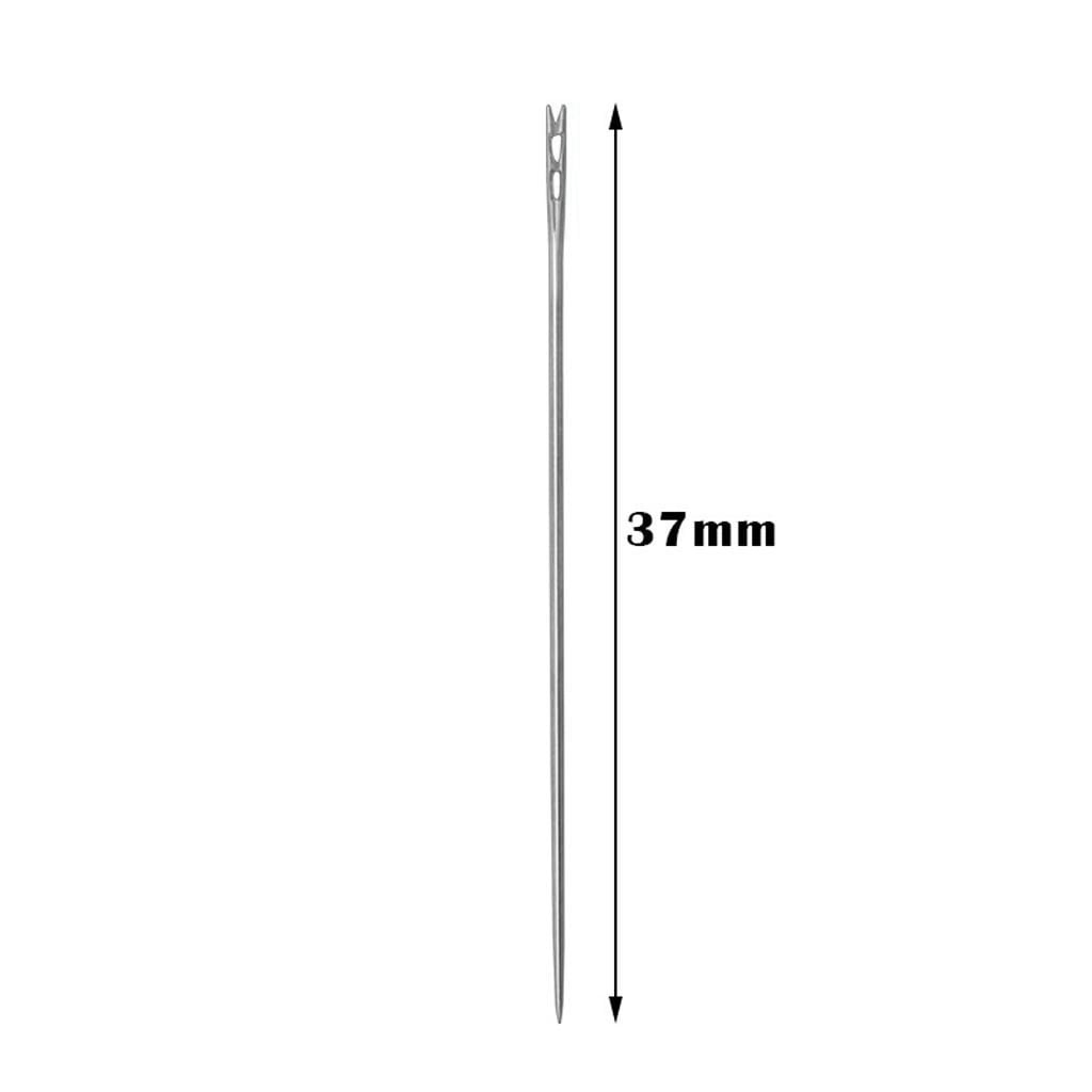 Large Eye Sharp Needles, Self Threading Needles for Hand Sewing, Easy to Thread Big Eye Sewing Needles, Embroidery Needles Blind Needles in 3 Sizes 1.38/1.5/1.65 in for DIY Embroidery Sewing, 12 Pcs Multisize Silver*3 Set - Image 3