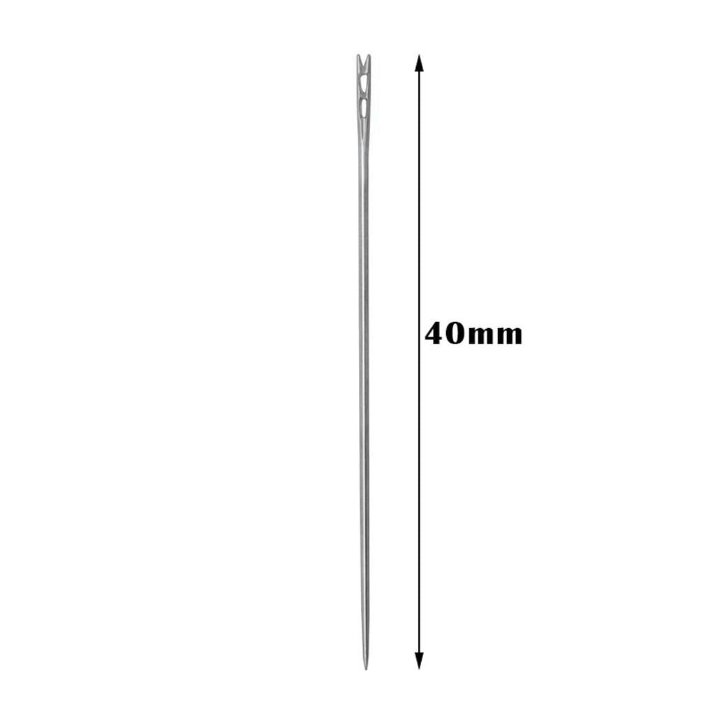 Large Eye Sharp Needles, Self Threading Needles for Hand Sewing, Easy to Thread Big Eye Sewing Needles, Embroidery Needles Blind Needles in 3 Sizes 1.38/1.5/1.65 in for DIY Embroidery Sewing, 12 Pcs Multisize Silver*3 Set - Image 4