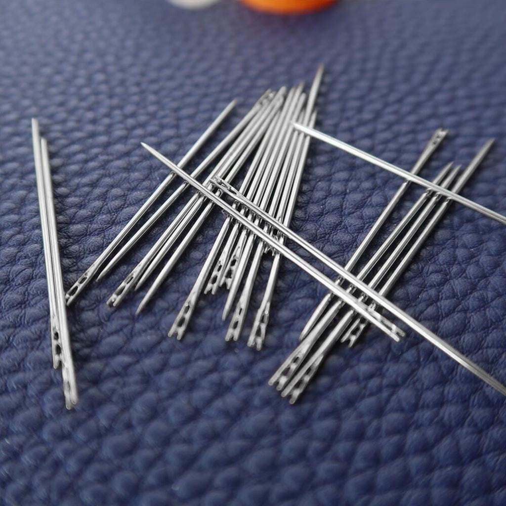 Large Eye Sharp Needles, Self Threading Needles for Hand Sewing, Easy to Thread Big Eye Sewing Needles, Embroidery Needles Blind Needles in 3 Sizes 1.38/1.5/1.65 in for DIY Embroidery Sewing, 12 Pcs Multisize Silver*3 Set - Image 5