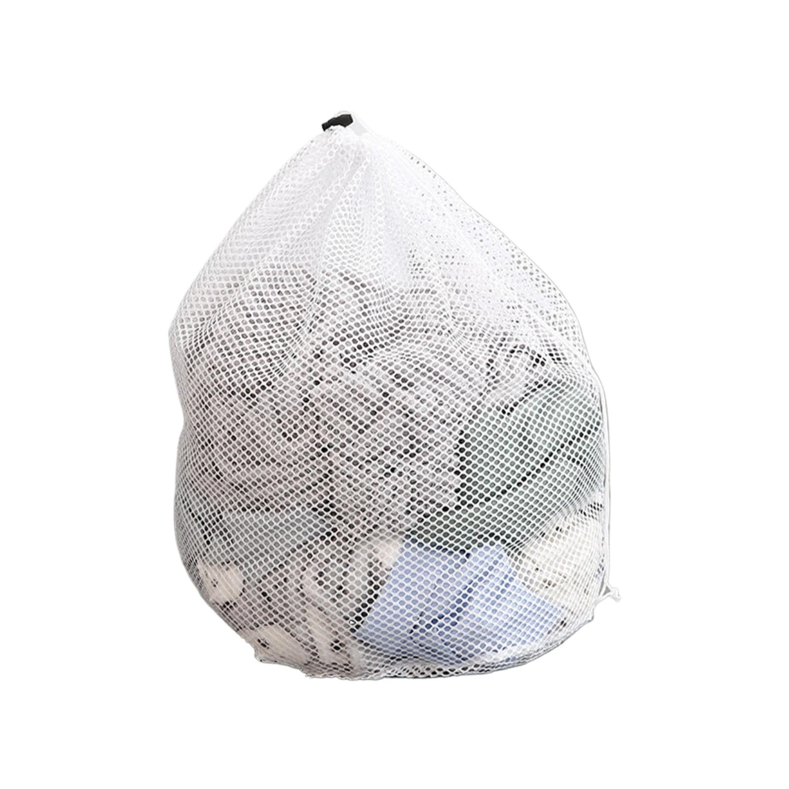 1 Pack Large Laundry Bags,Heavy Duty Diamond Mesh Laundry Bags with Drawstring Closure, Large Laundry Hamper Liner, Washable Laundry Essentials for Travel, Sports, Dorms,White (19.6in) 23.6in - Image 1