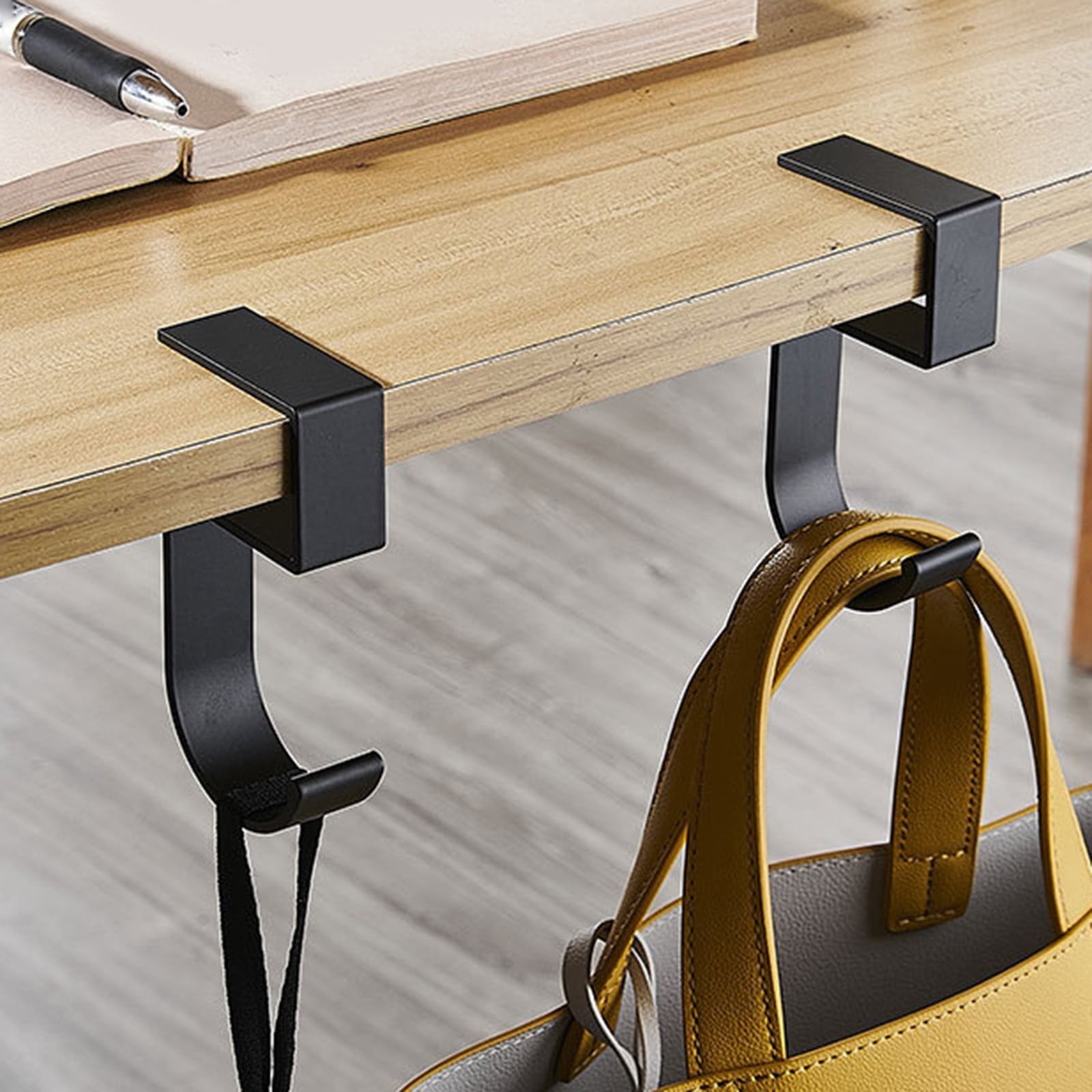 Purse Hook for Table, Heavy Duty Alloy Desk Bag Mount Hanger, Multi-Purpose Handbag Holder for Desktop Organizer Backpacks Headphones Keys Umbrellas Water Bottles Hanging, 1 Pack, 1.85x3.94 1.85