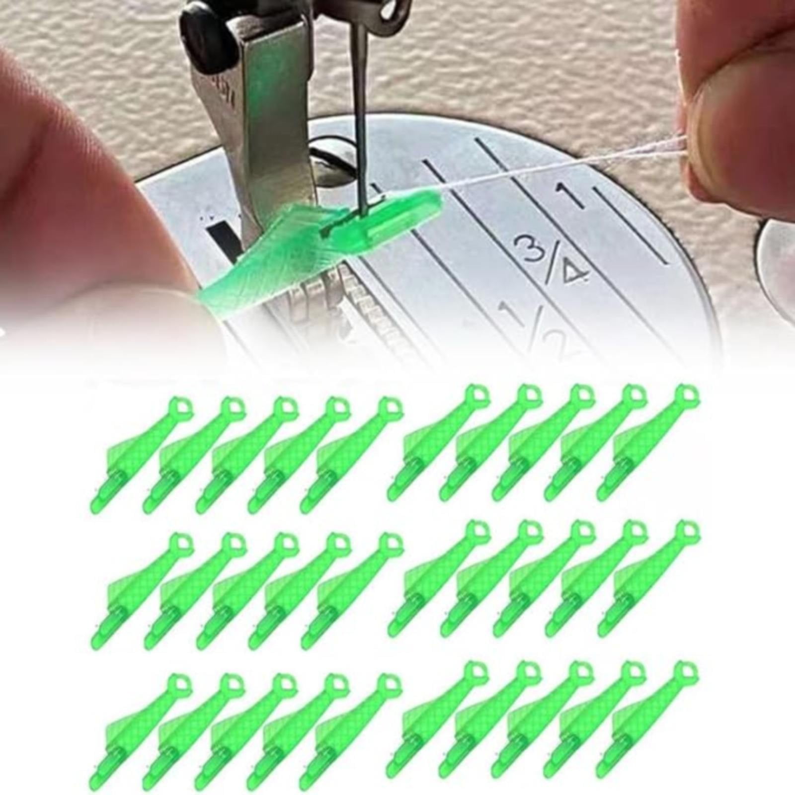 Fish Mouth Sewing Machine Needle Threader Upgraded Automatic Sewing Needle Threader,Simple Needle Threader Tool,Quick Sewing Machine Cycle Simple Needle Threader Tool(5 pcs-HotPink) 30 pcs-Green - Image 2