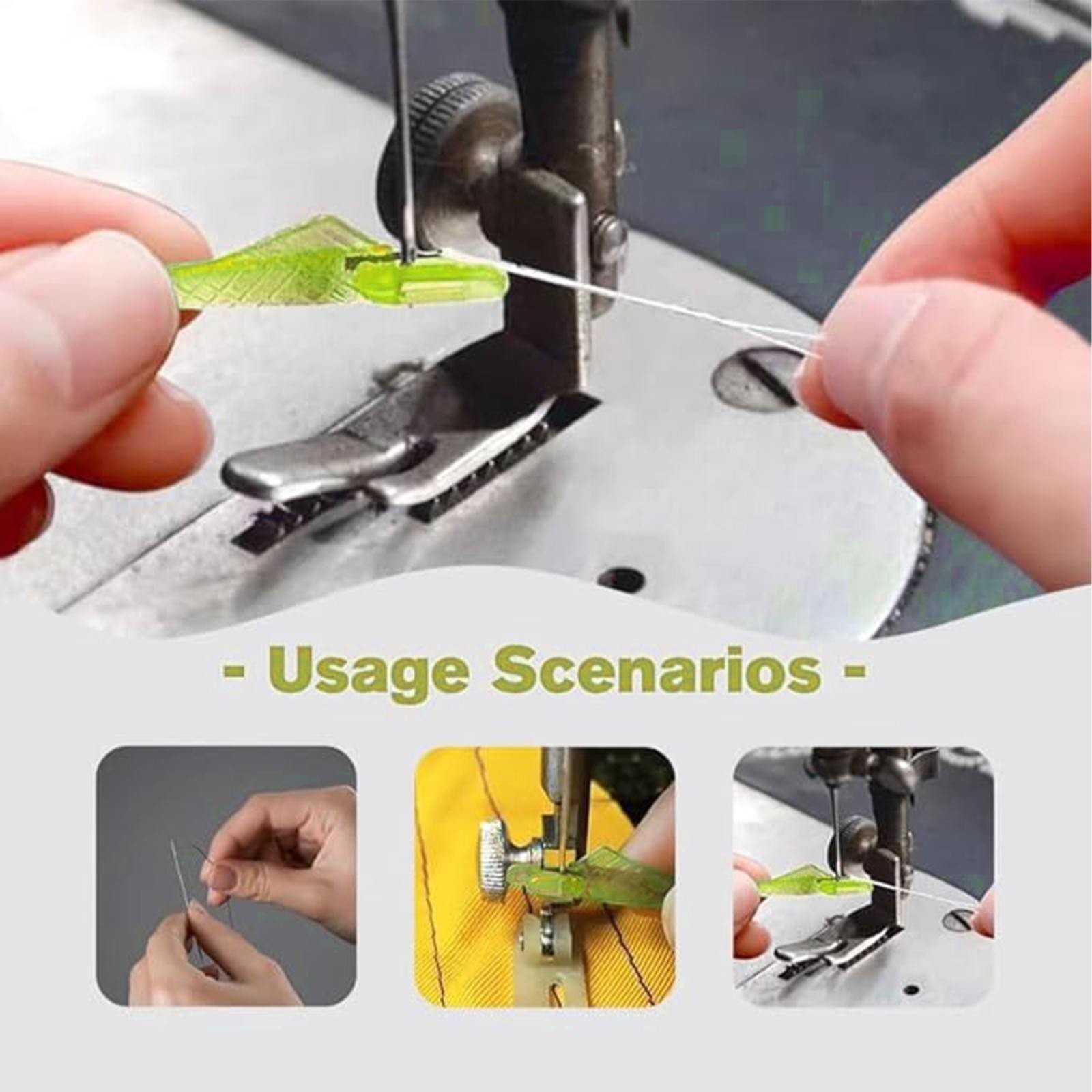 Fish Mouth Sewing Machine Needle Threader Upgraded Automatic Sewing Needle Threader,Simple Needle Threader Tool,Quick Sewing Machine Cycle Simple Needle Threader Tool(5 pcs-HotPink) 40 pcs-Green - Image 4