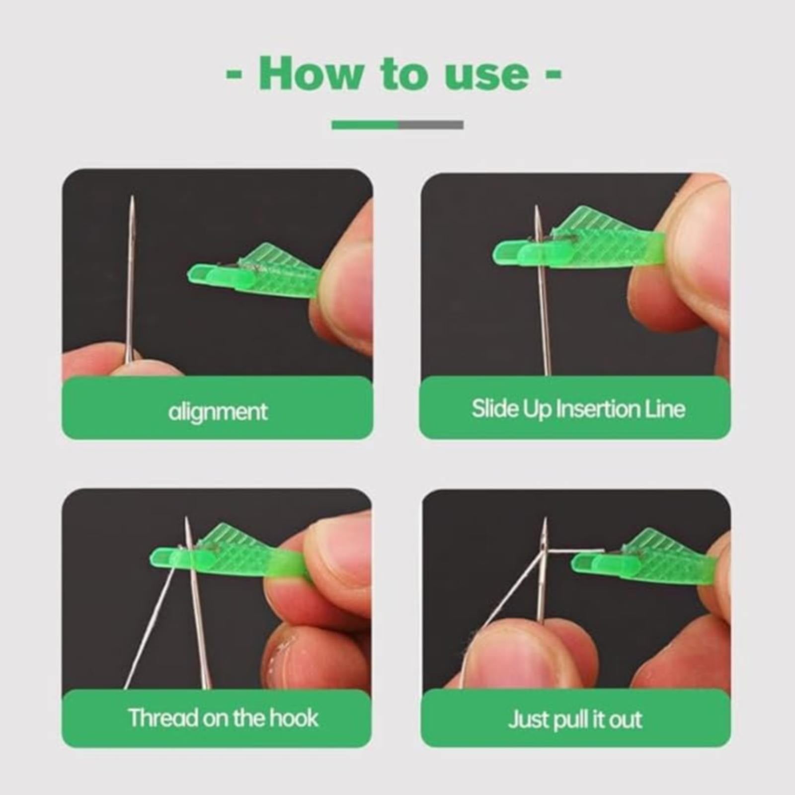 Fish Mouth Sewing Machine Needle Threader Upgraded Automatic Sewing Needle Threader,Simple Needle Threader Tool,Quick Sewing Machine Cycle Simple Needle Threader Tool(5 pcs-HotPink) 40 pcs-Green - Image 7