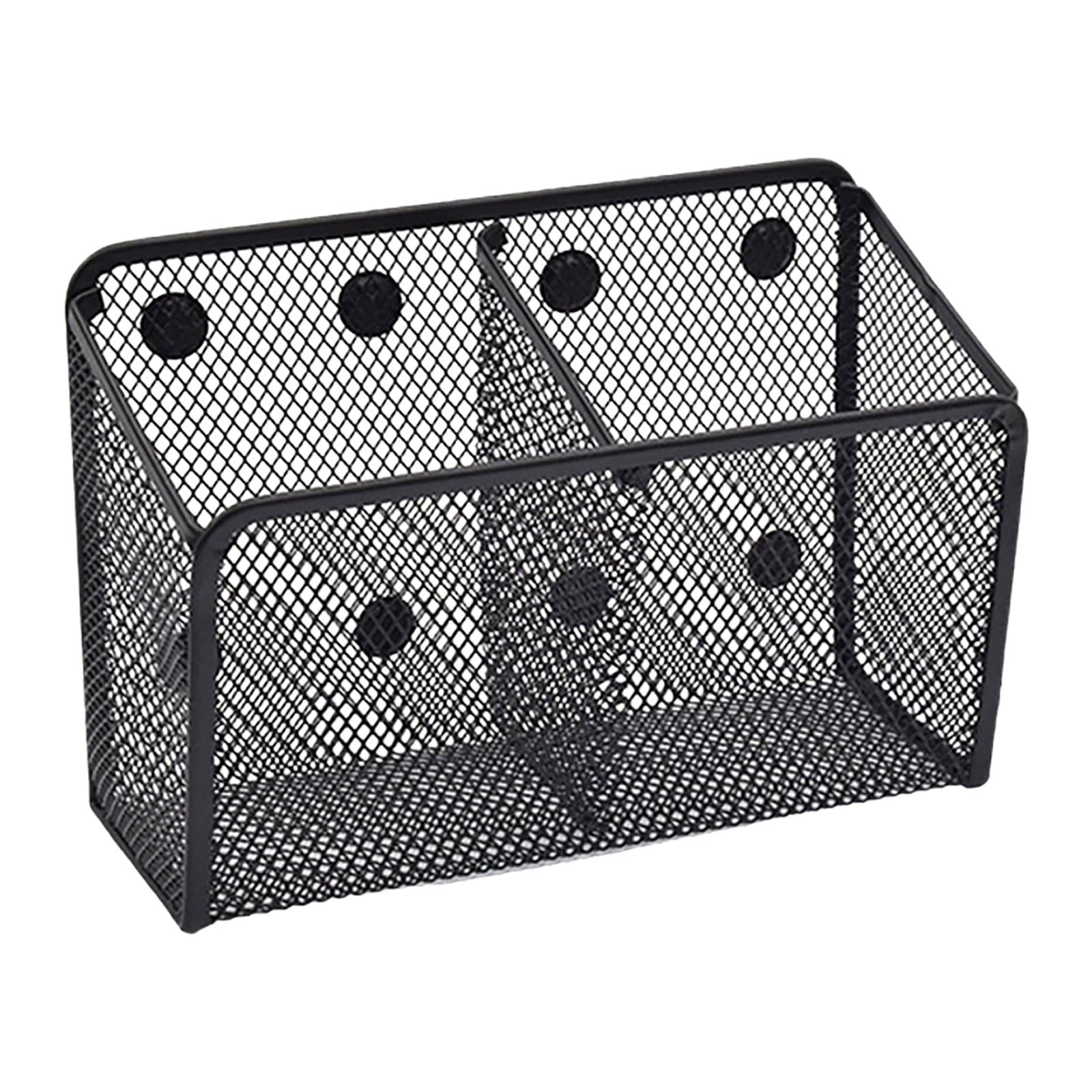 Magnetic Pen Holder, Heavy Duty 2 Slot Mesh Pencil & Marker Organizer for Desk, Extra Strong Magnets for Locker, Refrigerator, Dry Erase Board, Whiteboard Storage Solution, 7.28x2.68x4.92 3.35