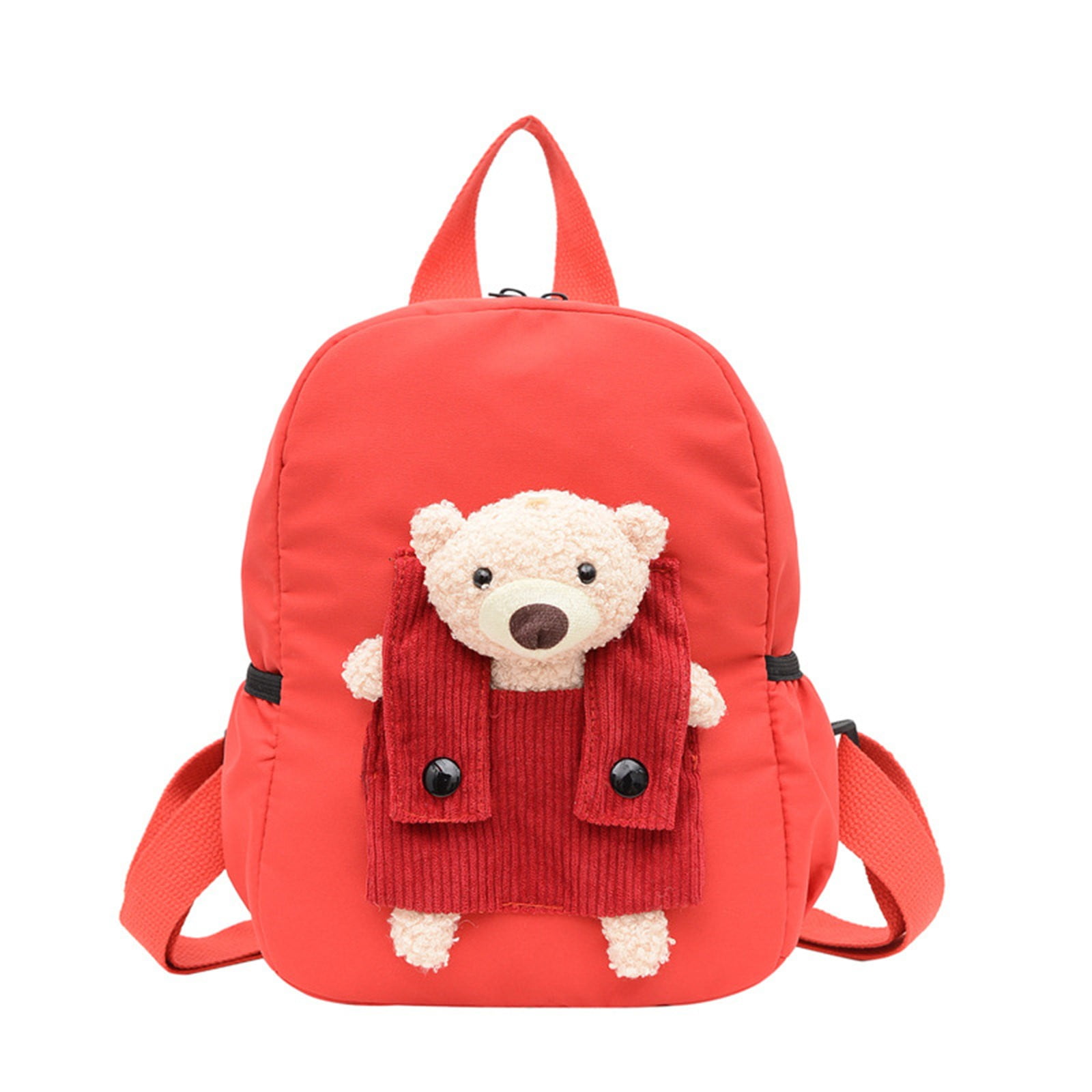 1 Pcs Travel Backpack,Cute Custom BookBag with Detachable Bear,Travel Backapck for Women/Men Casual Laptop Bookbag,Large Capacity Backpack for Birthday Gift,Christmas Gift,8.6x11 in(Green) Red - Image 1