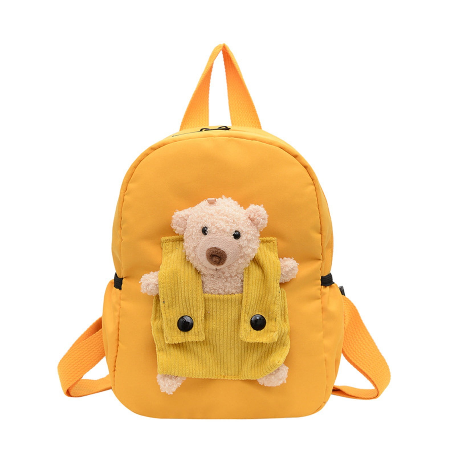 1 Pcs Travel Backpack,Cute Custom BookBag with Detachable Bear,Travel Backapck for Women/Men Casual Laptop Bookbag,Large Capacity Backpack for Birthday Gift,Christmas Gift,8.6x11 in(Green) Yellow - Image 1