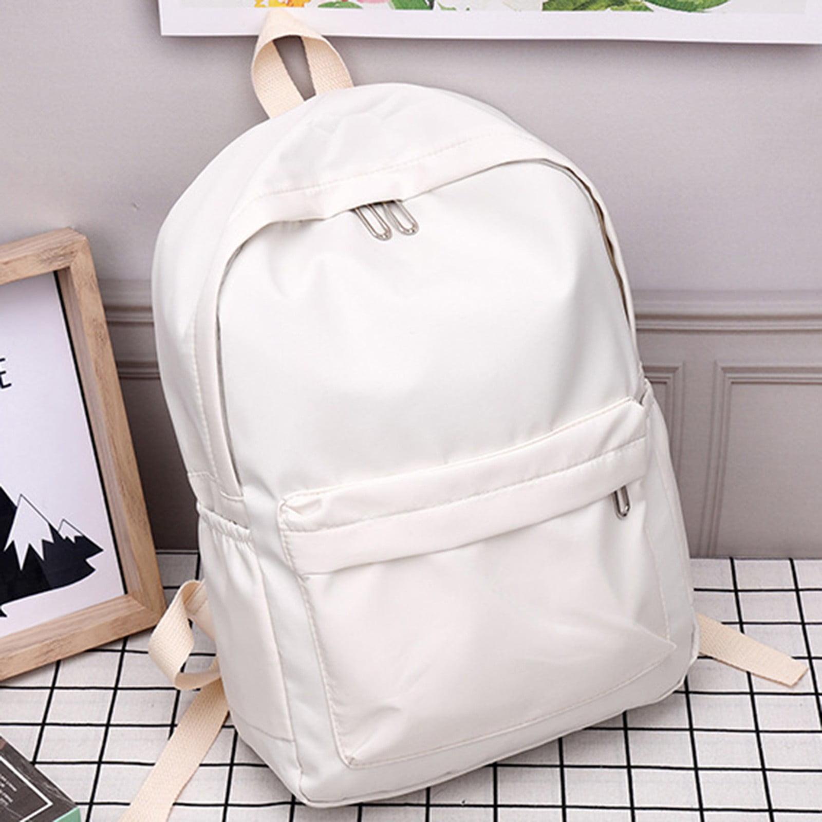 1 Pcs Travel Backpack,Cute Custom BookBag with Detachable Bear,Travel Backapck for Women/Men Casual Laptop Bookbag,Large Capacity Backpack for Birthday Gift,Christmas Gift,8.6x11 in(Green) Z2-White - Image 4